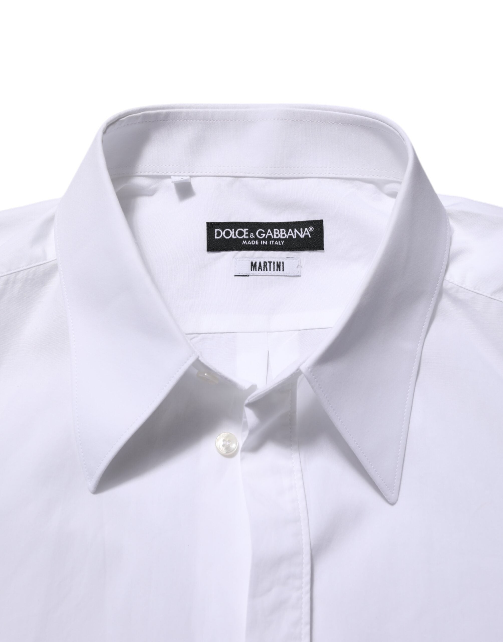 New Dolce & Gabbana White Cotton MARTINI Men Formal Dress Shirt