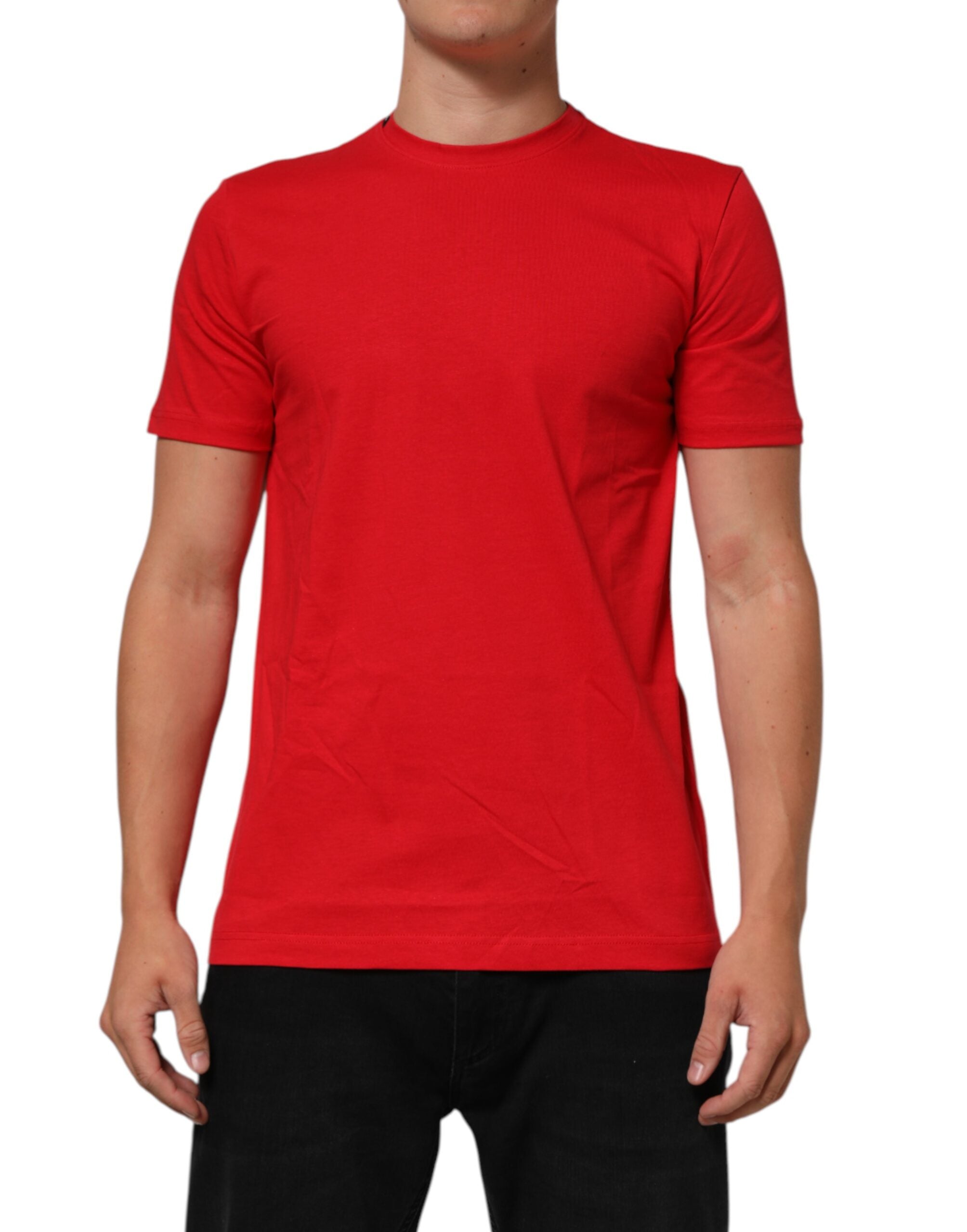 New Dolce & Gabbana Red Goodluck 2023 Cotton Crew Neck T-shirt