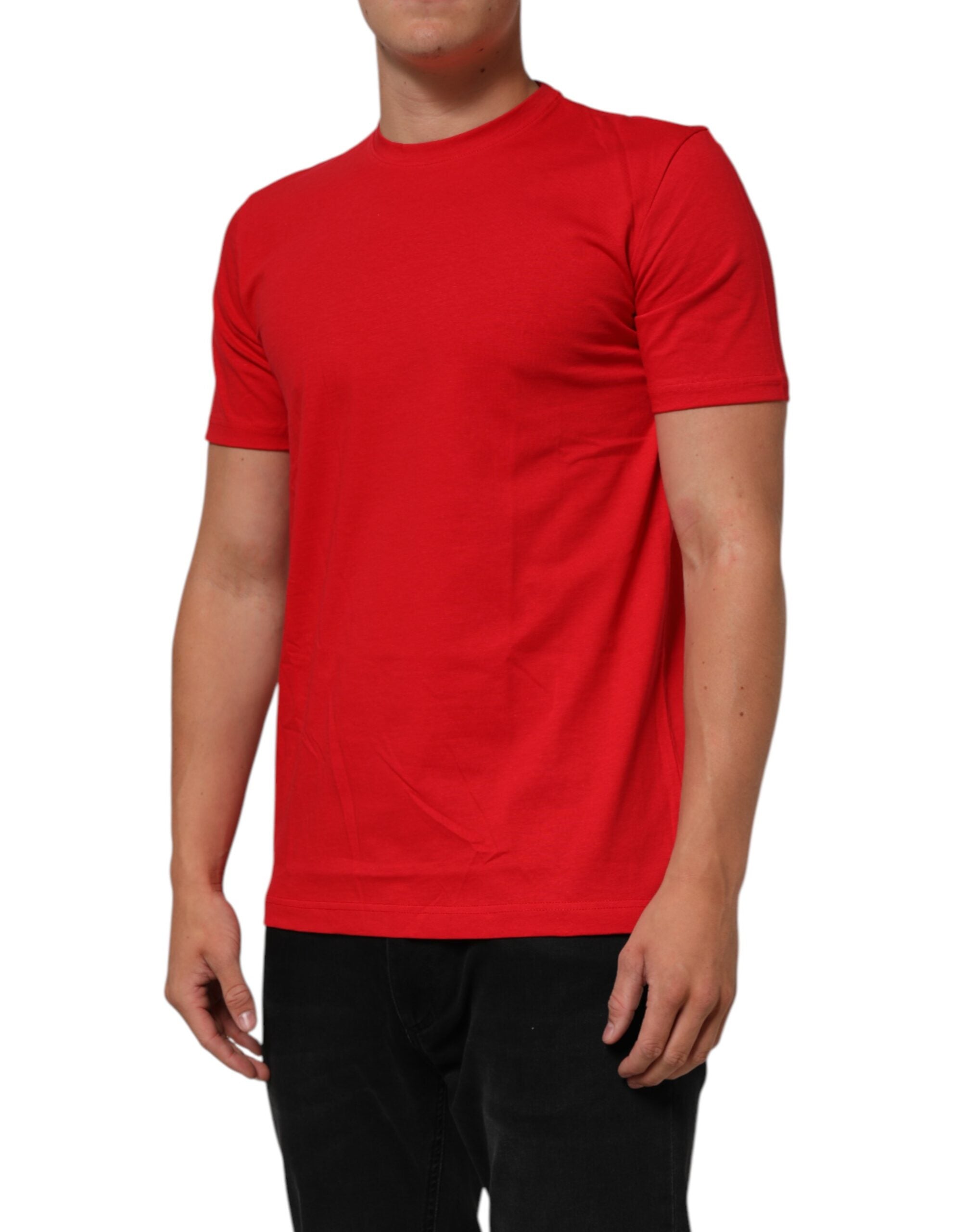 New Dolce & Gabbana Red Goodluck 2023 Cotton Crew Neck T-shirt