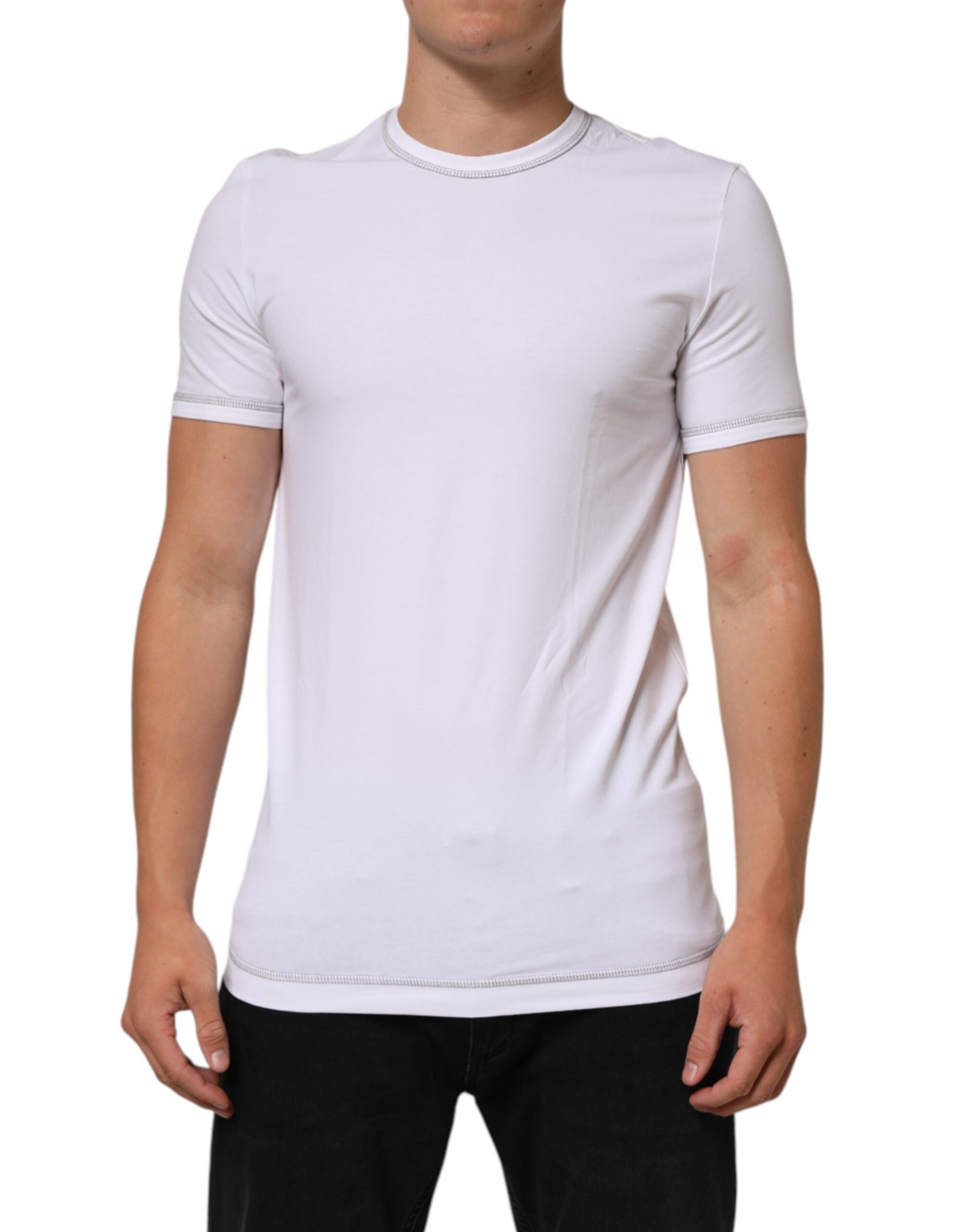 Dolce & Gabbana White Cotton Round Neck Men Underwear T-shirt