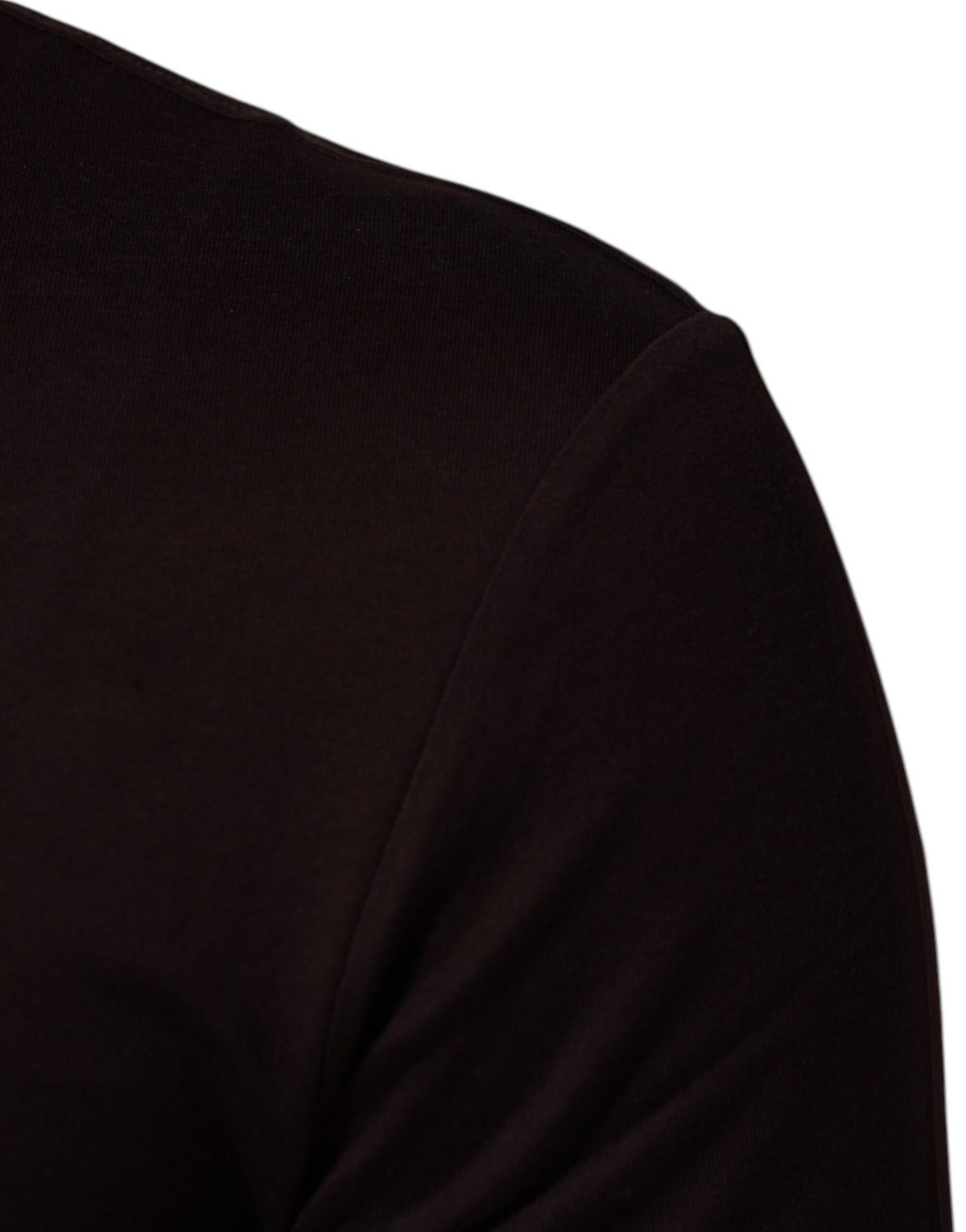 New Dolce & Gabbana Brown Logo Plaque Cotton Crew Neck T-shirt