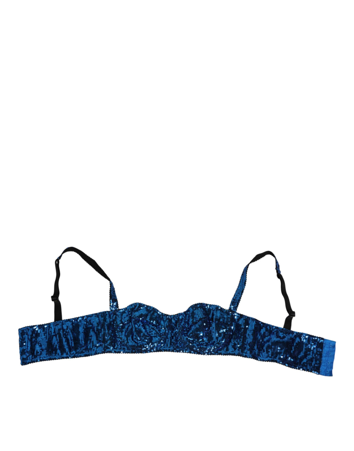 New Dolce & Gabbana Blue Sequin Embellished Balconnet Bra Underwear