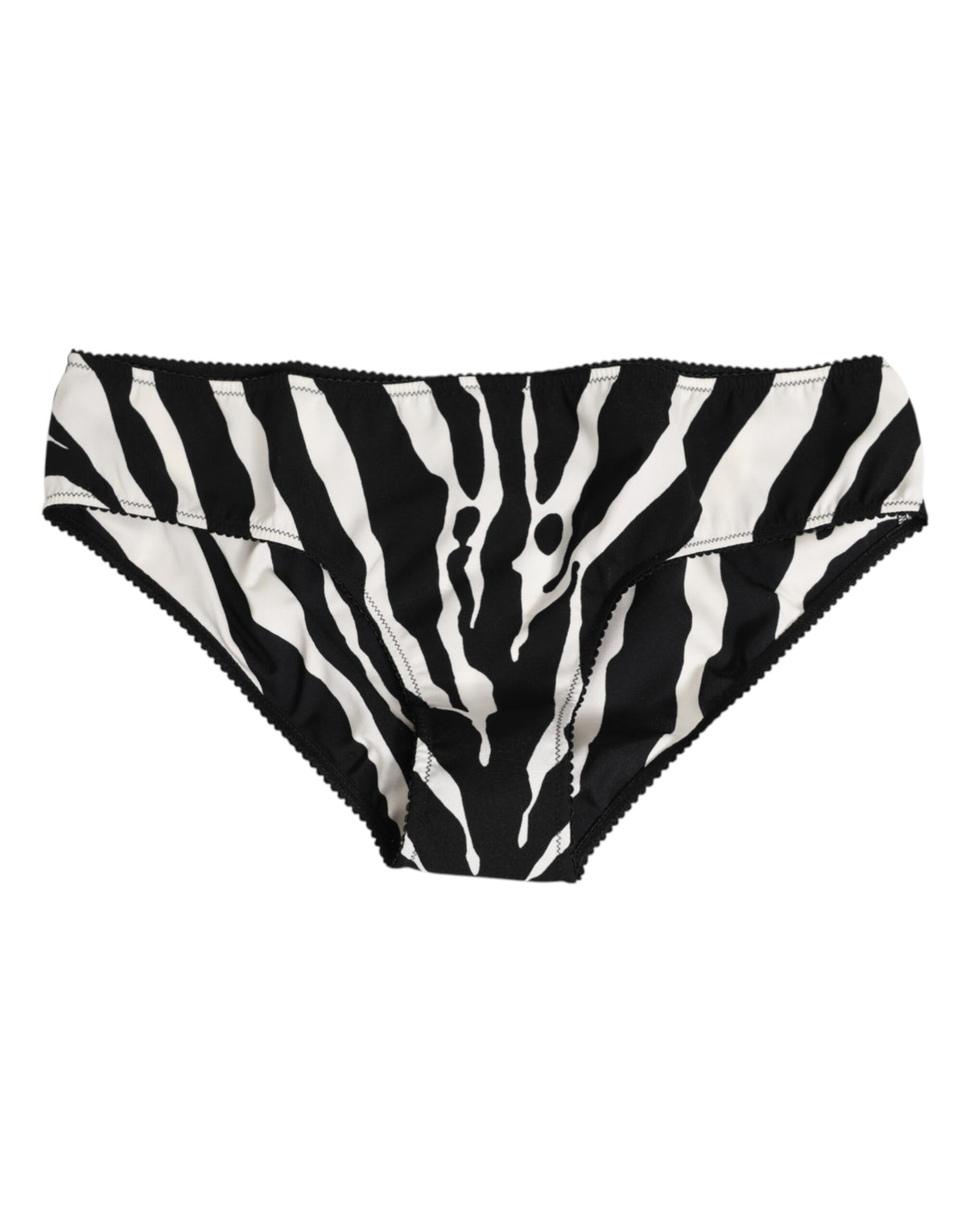 New Dolce & Gabbana Black White Zebra Print Slip Briefs Underwear
