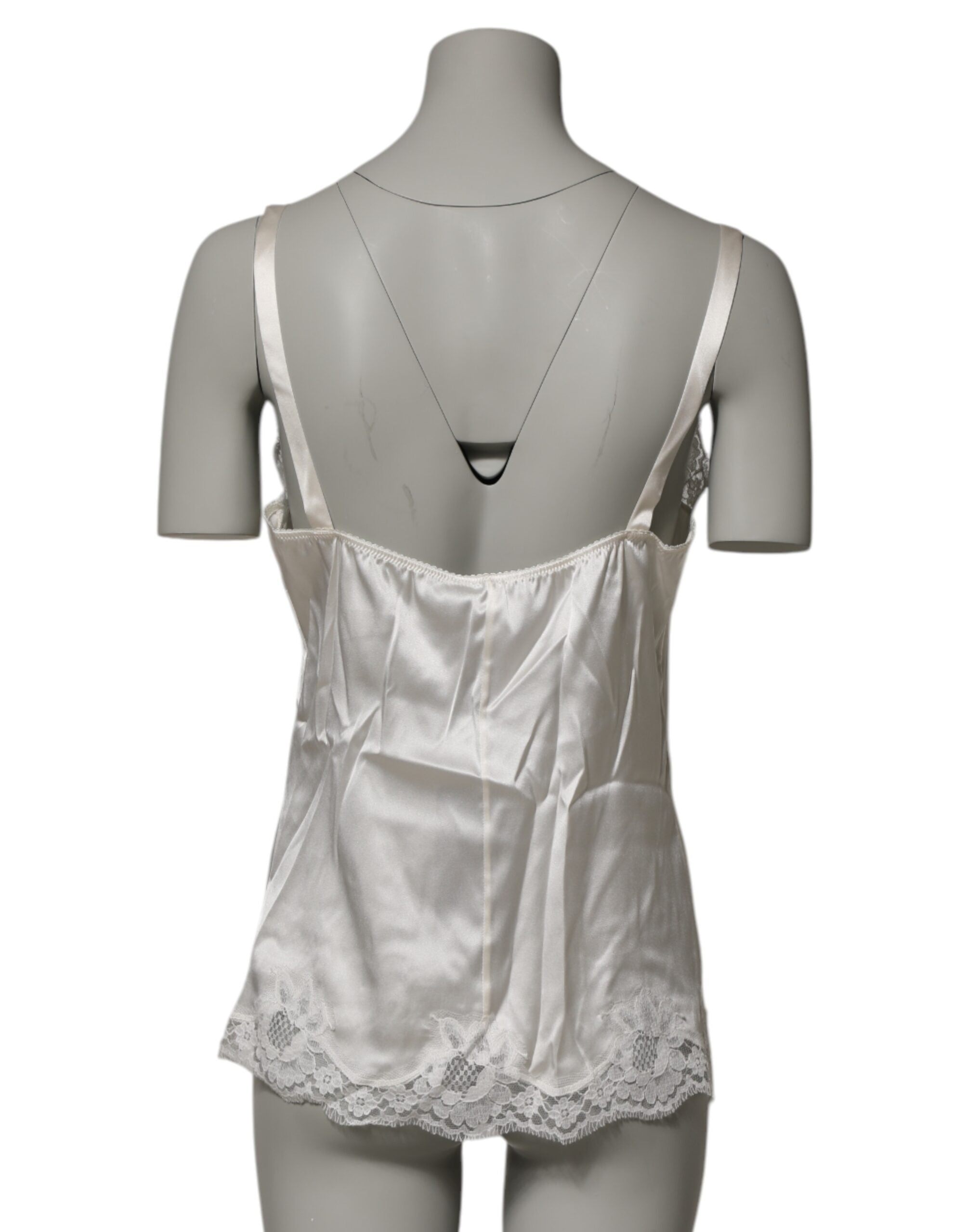Dolce & Gabbana Off White Floral Lace Tank Lingerie Top Underwear