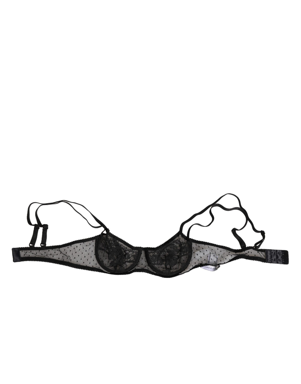 New Dolce & Gabbana Black Floral Underwired Balconette Bra Underwear
