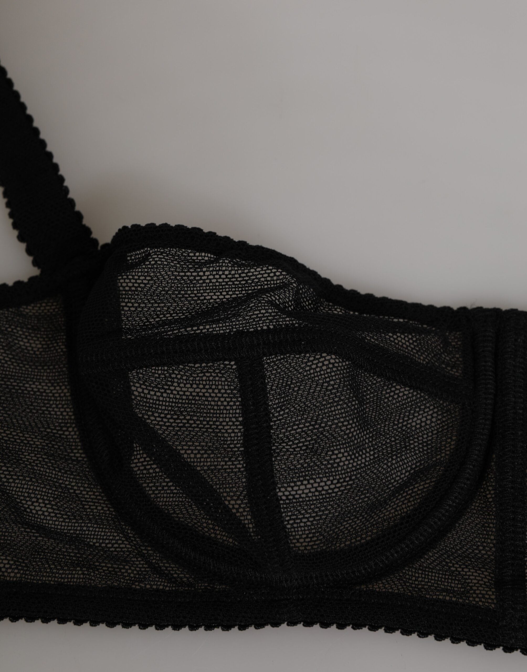 New Dolce & Gabbana Black Floral Underwired Balconette Bra Underwear