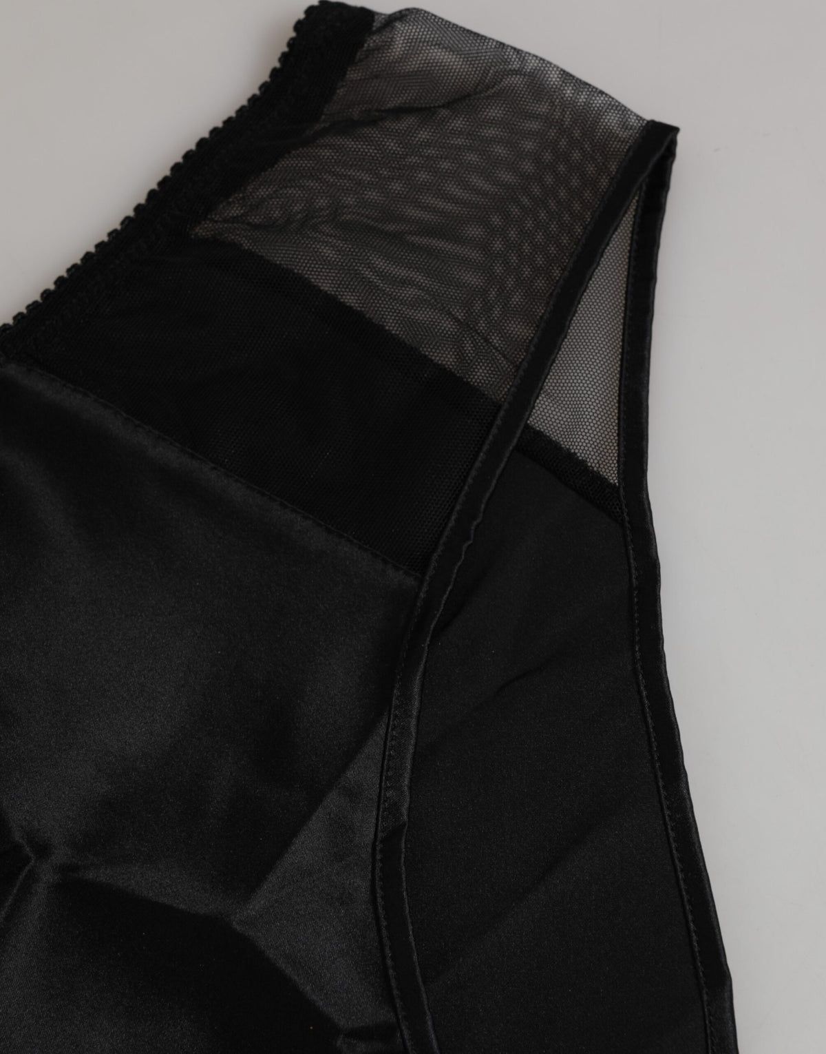 New Dolce & Gabbana Black Silk Stretch High Waist Panty Underwear