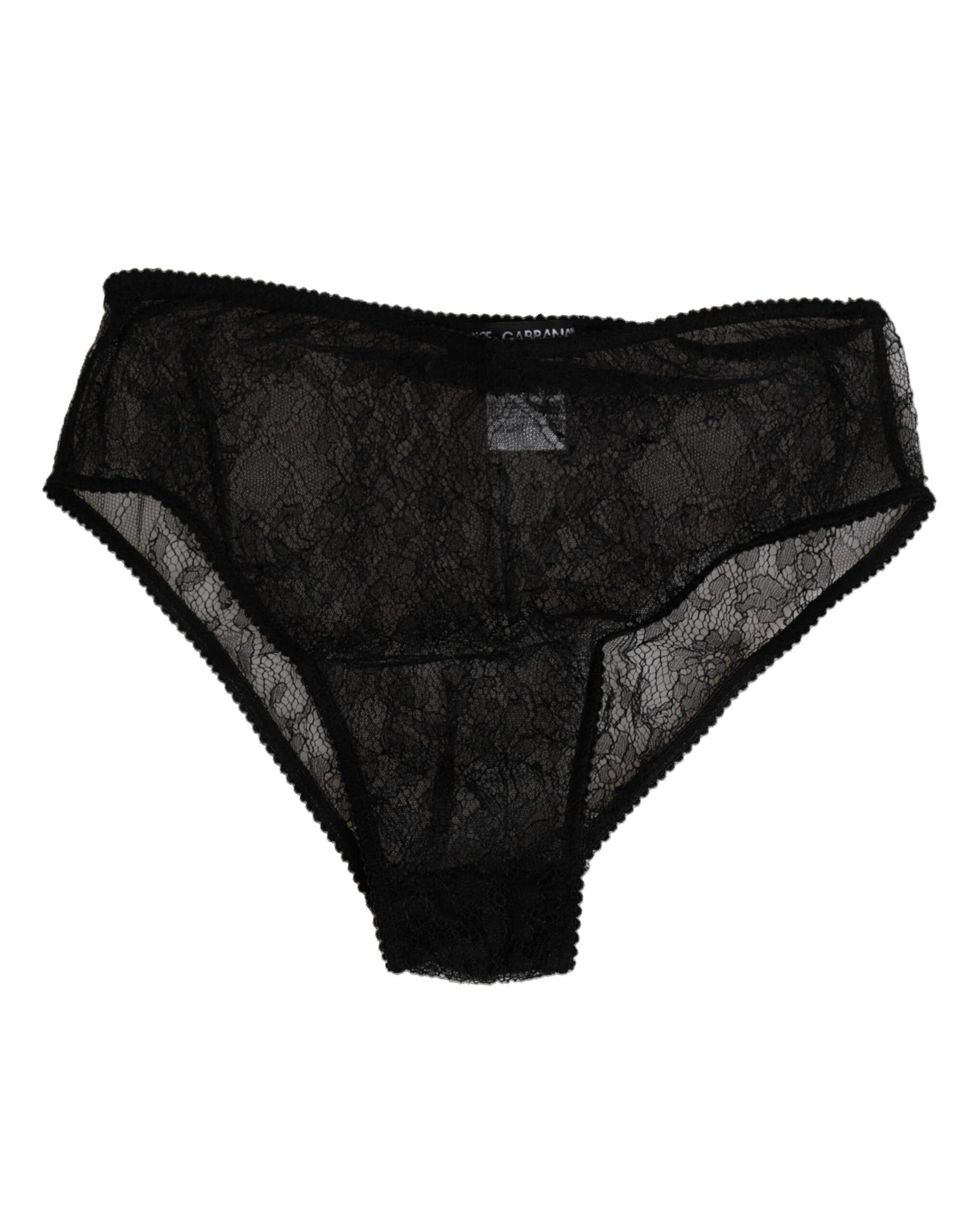 New Dolce & Gabbana Black Nylon Stretch High Waist Panty Underwear