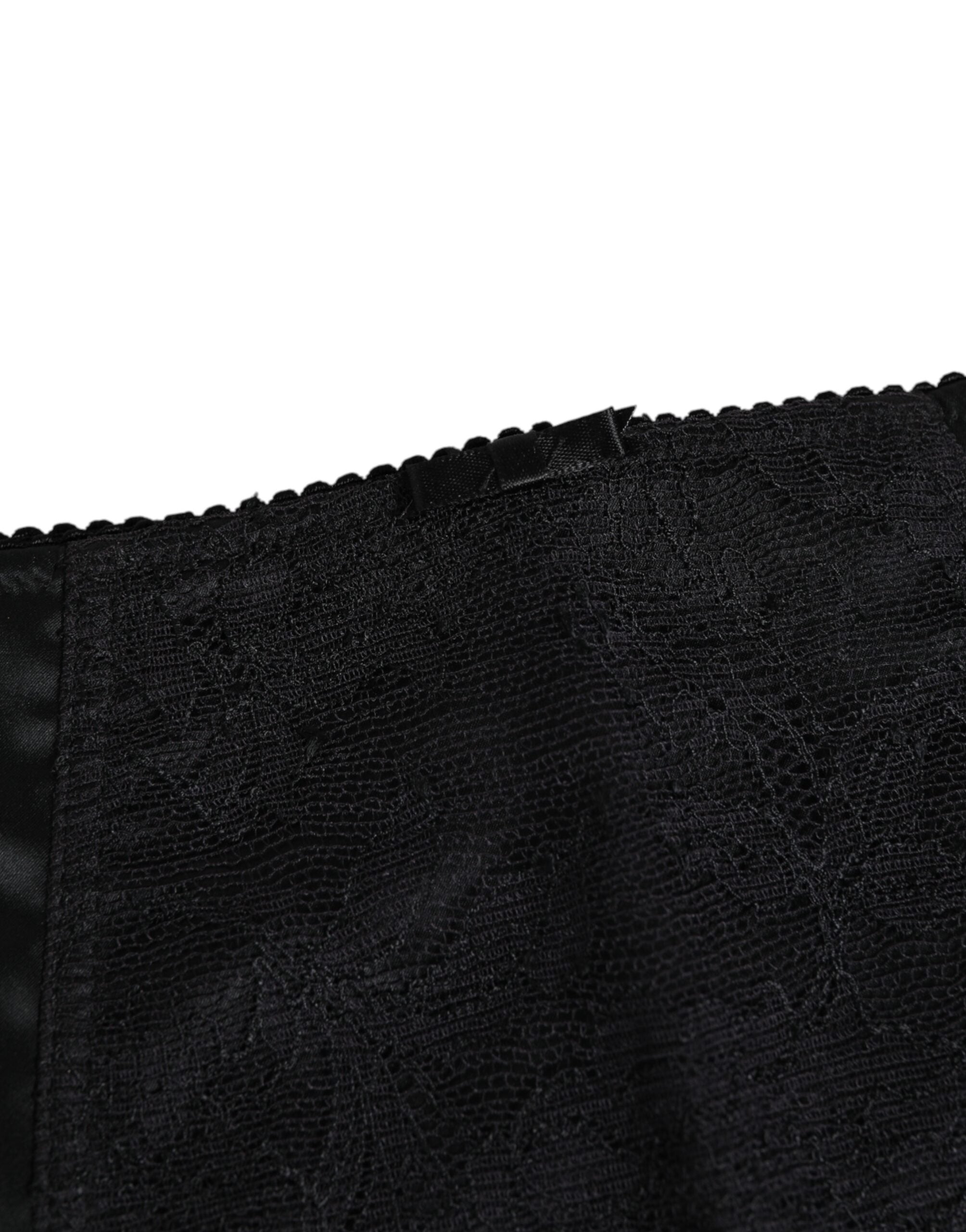 New Dolce & Gabbana Black Silk Stretch Slip Cycling Women Underwear