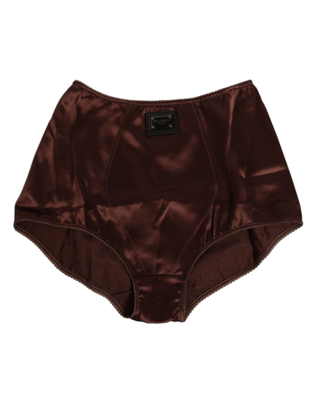 New Dolce & Gabbana Brown Silk Stretch High Waist Girdle Underwear
