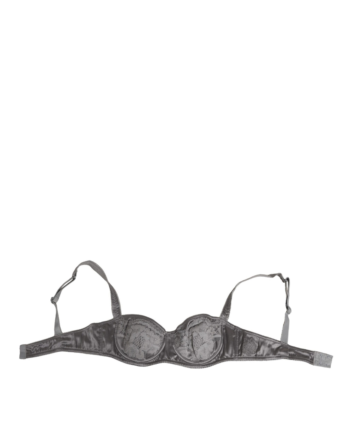 New Dolce & Gabbana Gray Silk Underwired Balconette Bra Underwear
