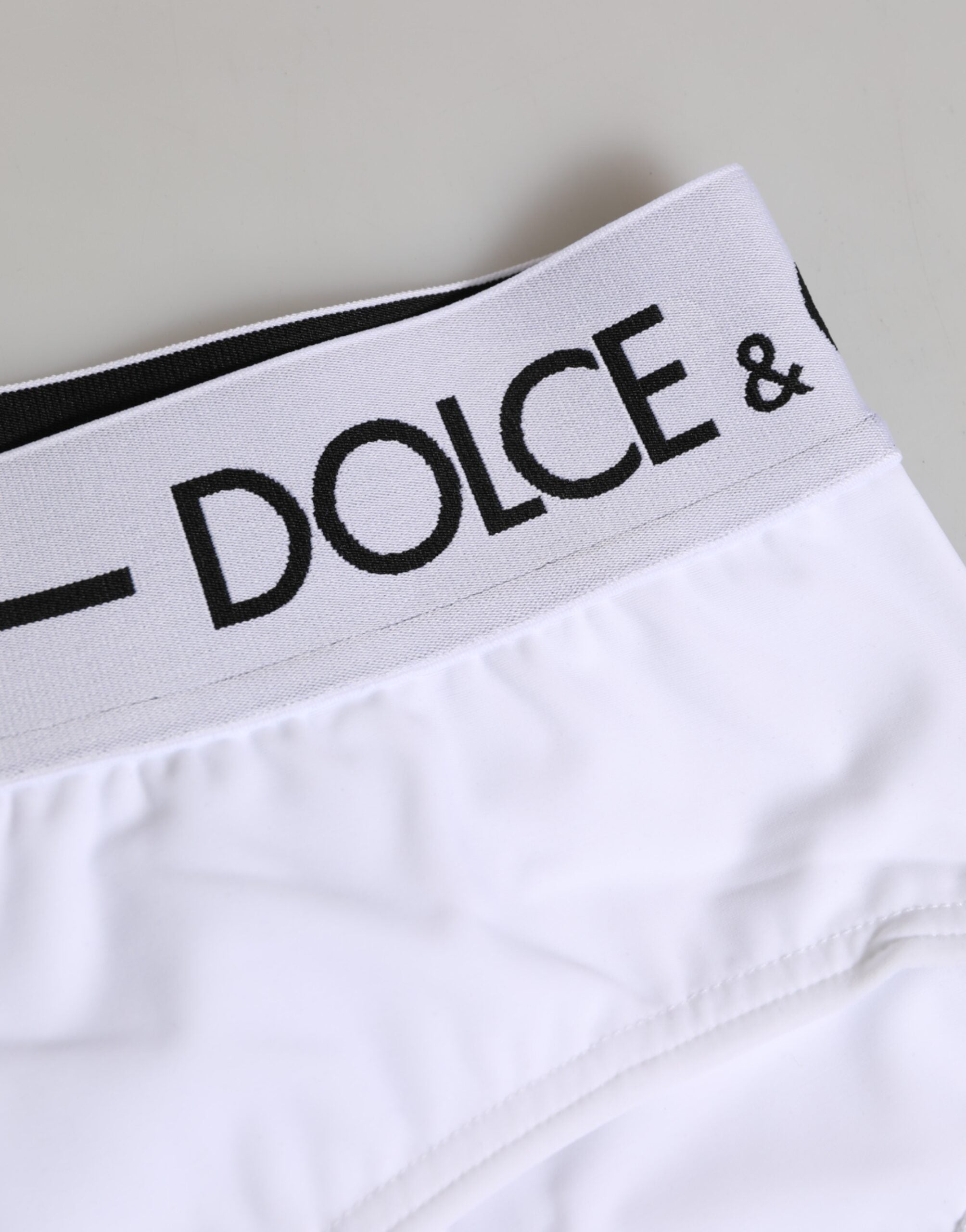 New Dolce & Gabbana White Nylon Logo Waistband Shorts Underwear