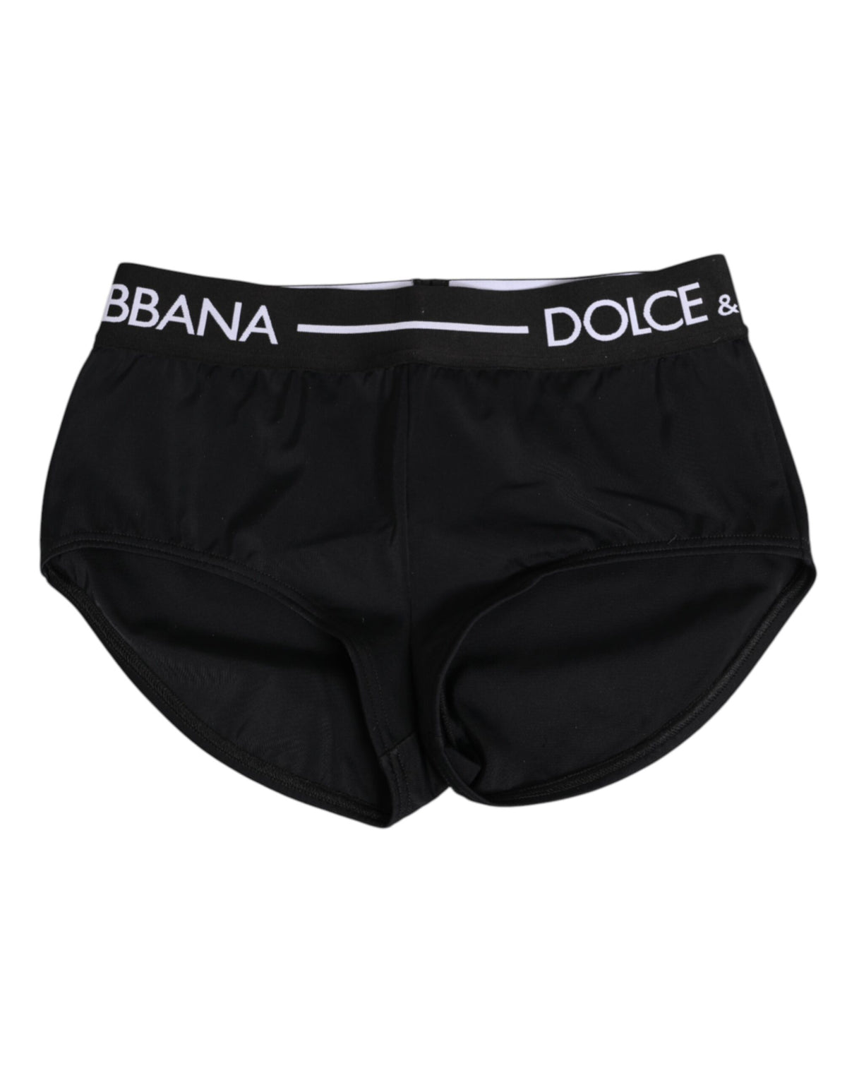 New Dolce & Gabbana Black Nylon Logo Waistband Shorts Underwear