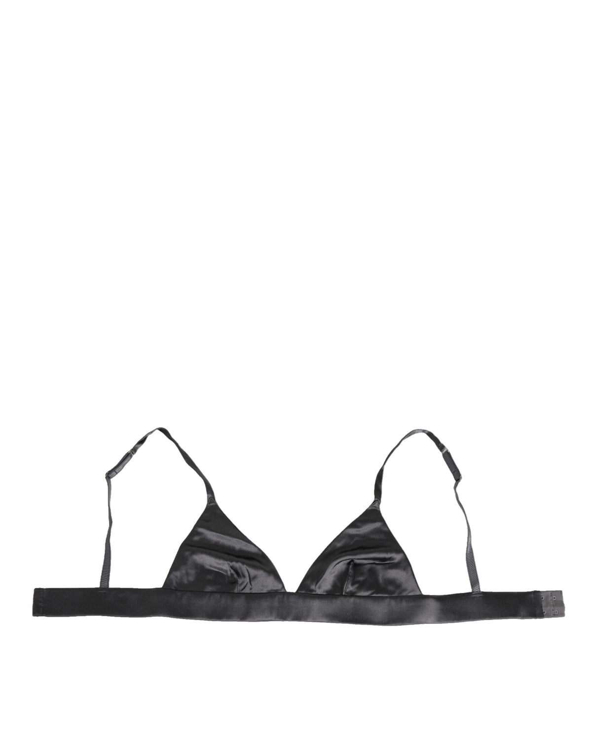New Dolce & Gabbana Black Silk Satin Triangle Soft Cup Underwear