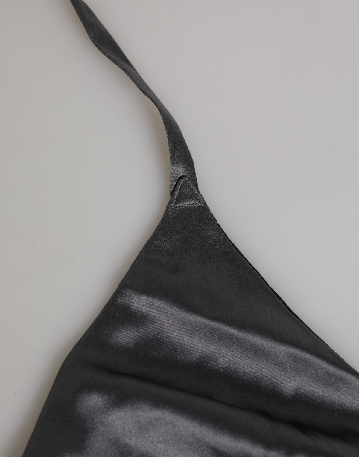 New Dolce & Gabbana Black Silk Satin Triangle Soft Cup Underwear