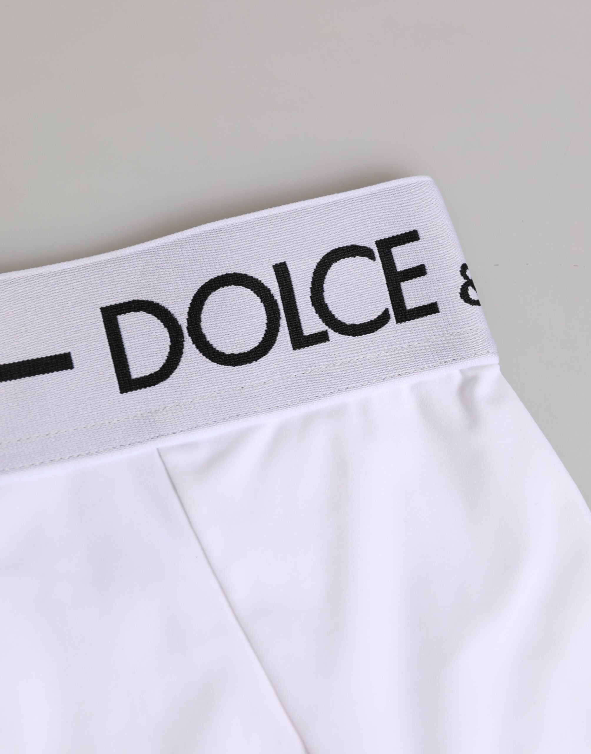 New Dolce & Gabbana White Nylon Logo Waistband Coulotte Underwear