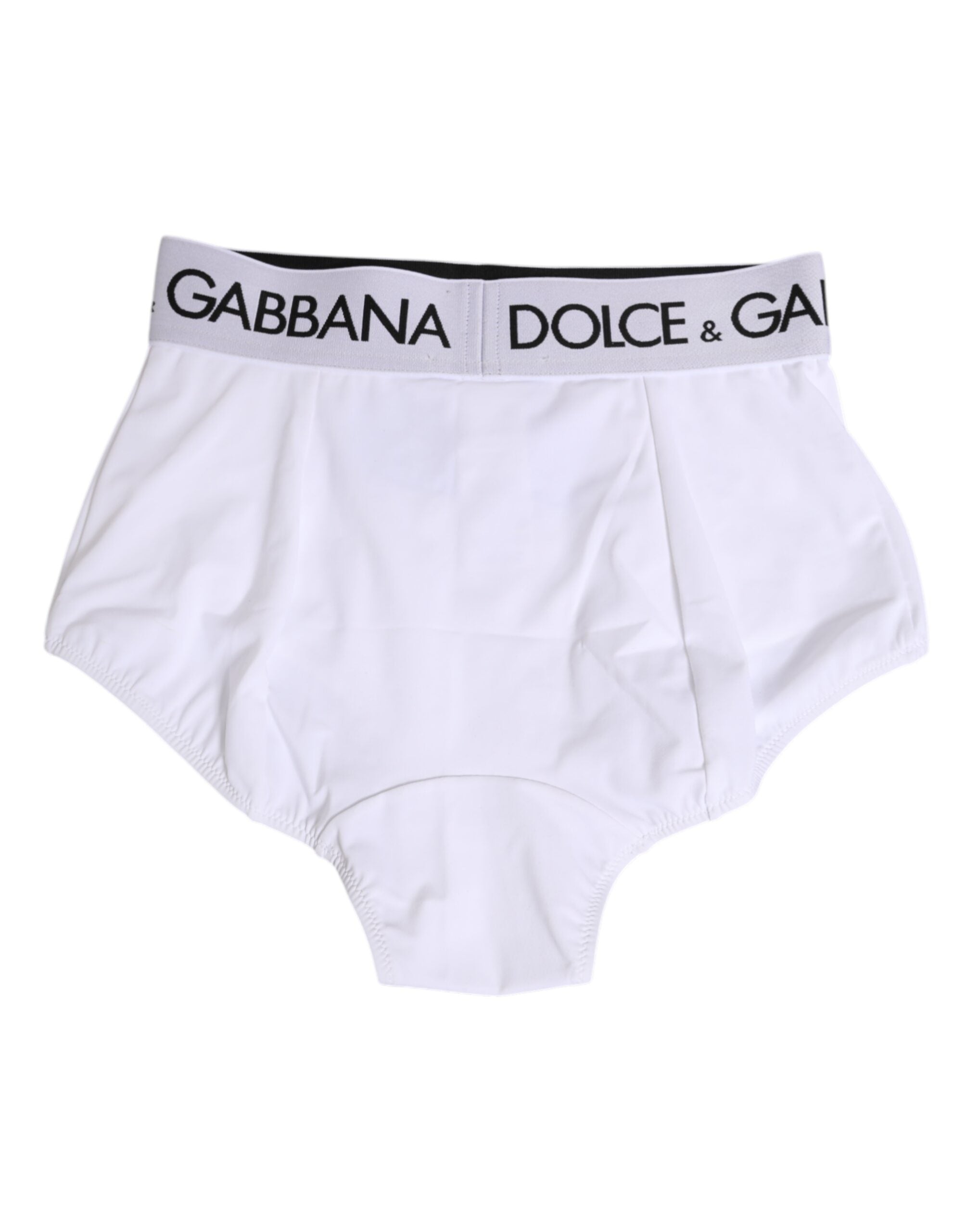 New Dolce & Gabbana White Nylon Logo Waistband Coulotte Underwear