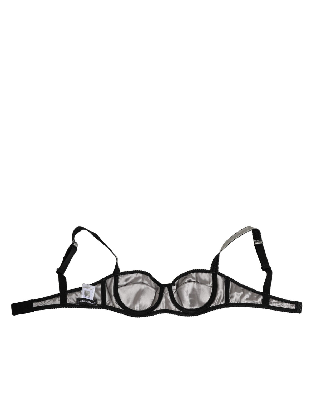 New Dolce & Gabbana Gray Stretch Balconcino Bra Underwear