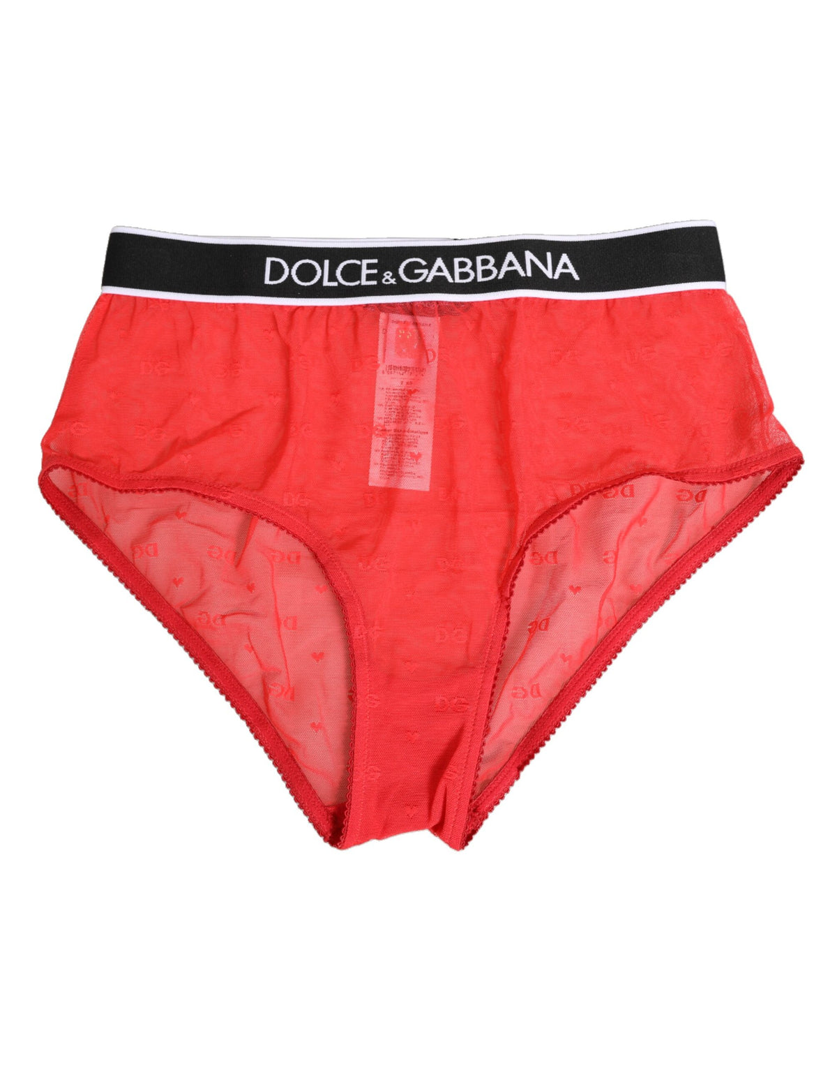 New Dolce & Gabbana Red Nylon Logo Waistband Brief Panty Underwear