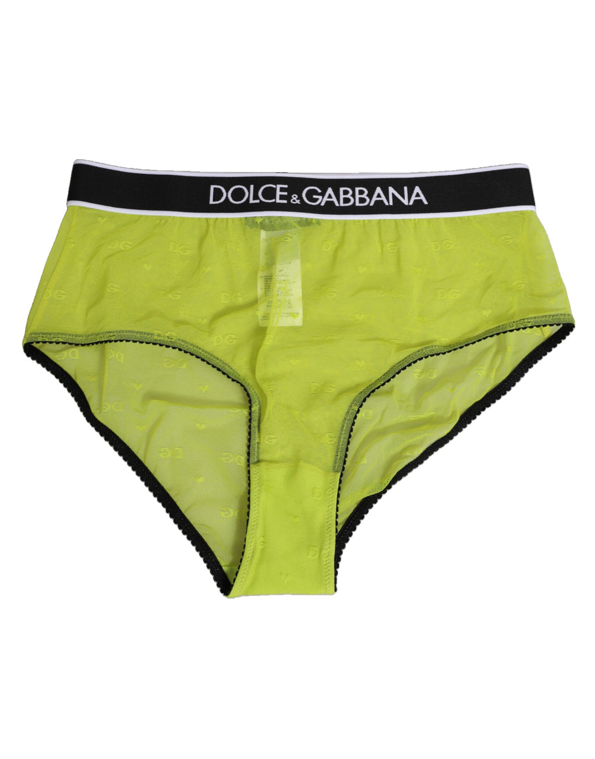 New Dolce & Gabbana Green Nylon Logo Waistband Brief Panty Underwear