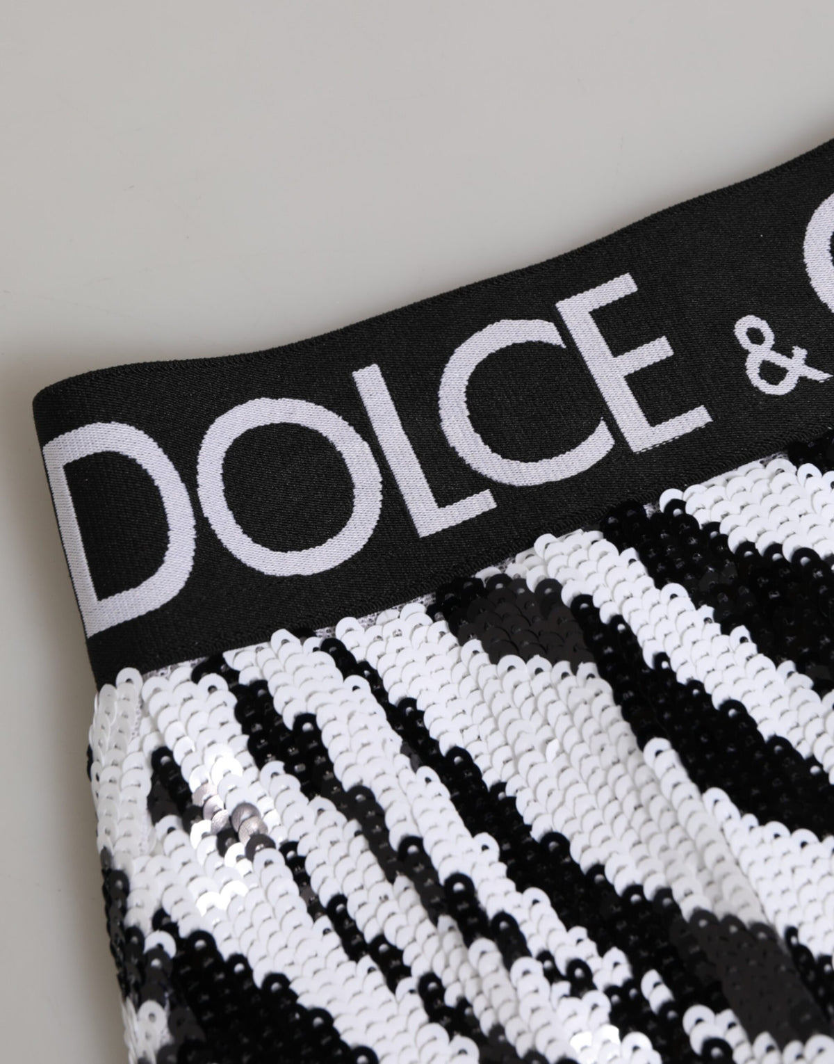 New Dolce & Gabbana Black White Stripes High Waist Panty Underwear