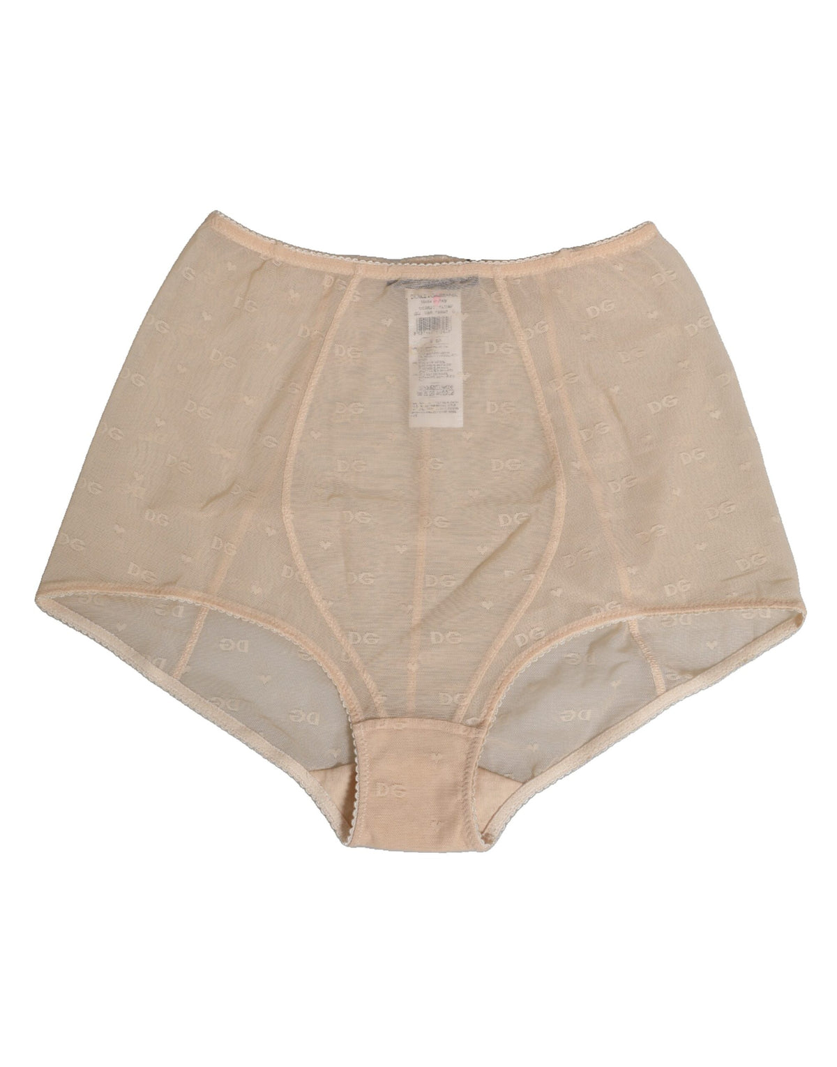 New Dolce & Gabbana Beige Nylon High Waist Girdle Panty Underwear