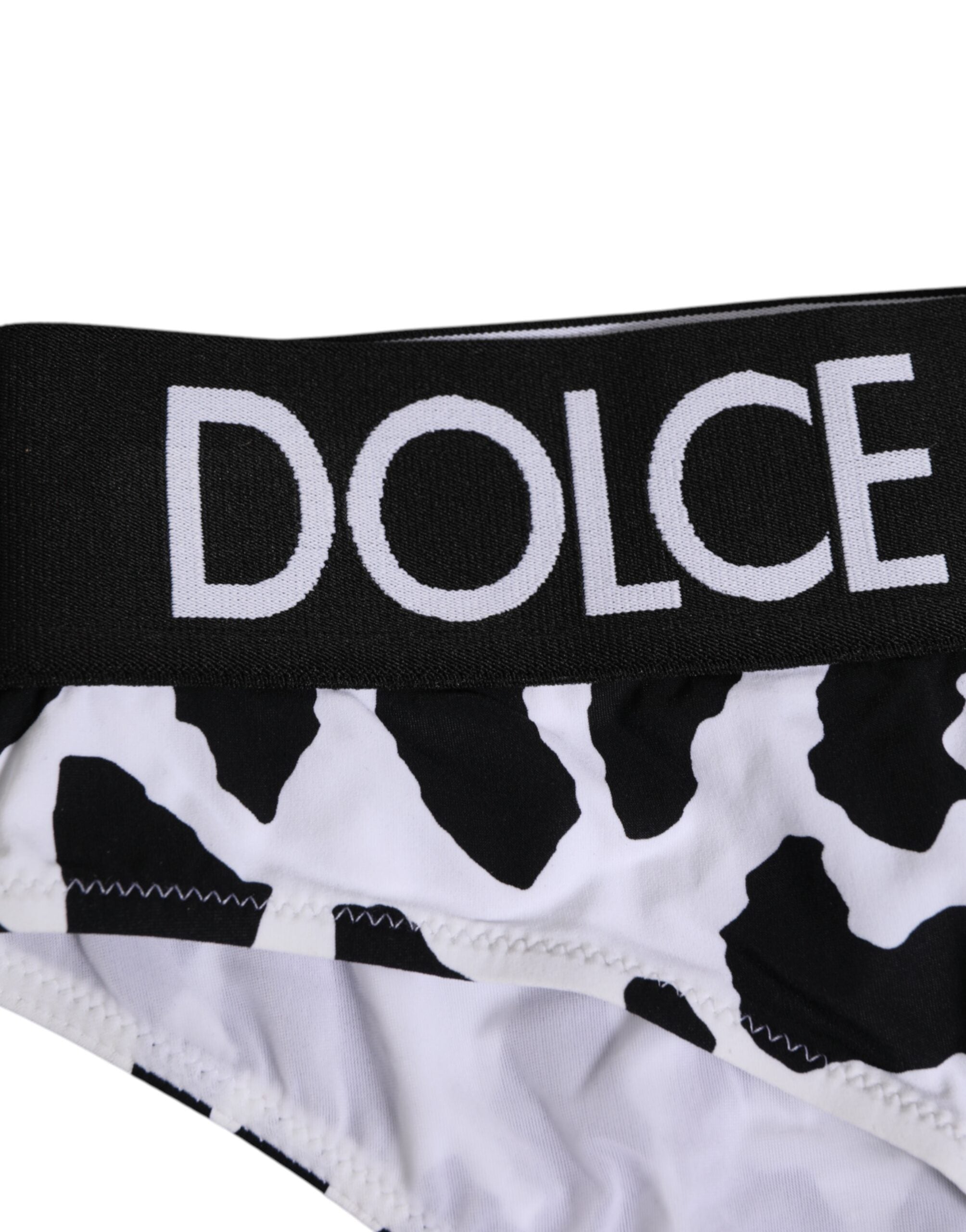 New Dolce & Gabbana White Leopard Nylon High Waist Panty Underwear
