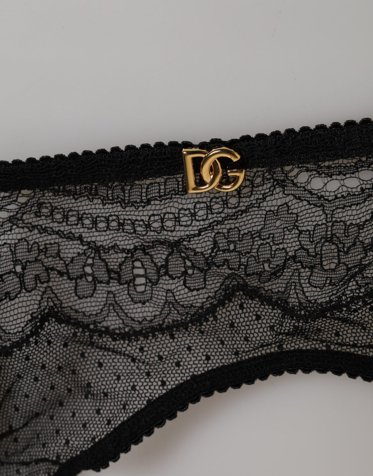New Dolce & Gabbana Black Floral Lace Nylon Strap Garter Underwear