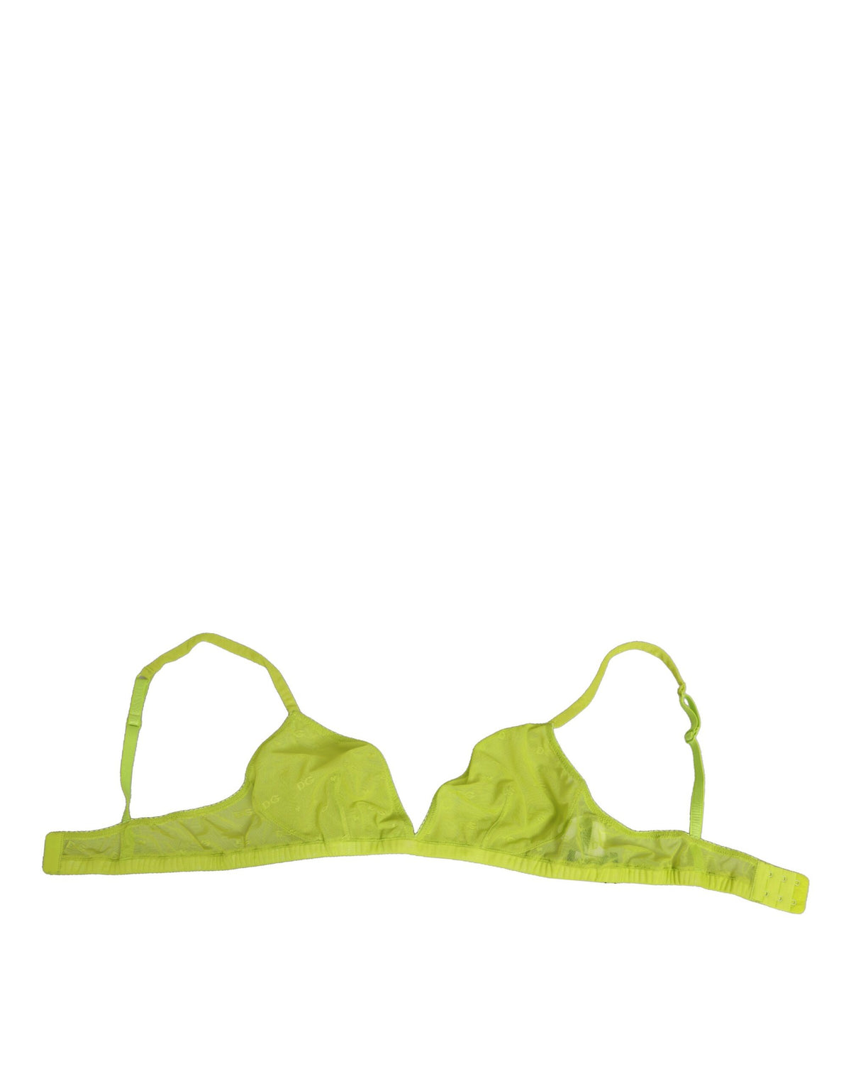 New Dolce & Gabbana Yellow Green Nylon Soft Cup Brassiere Underwear