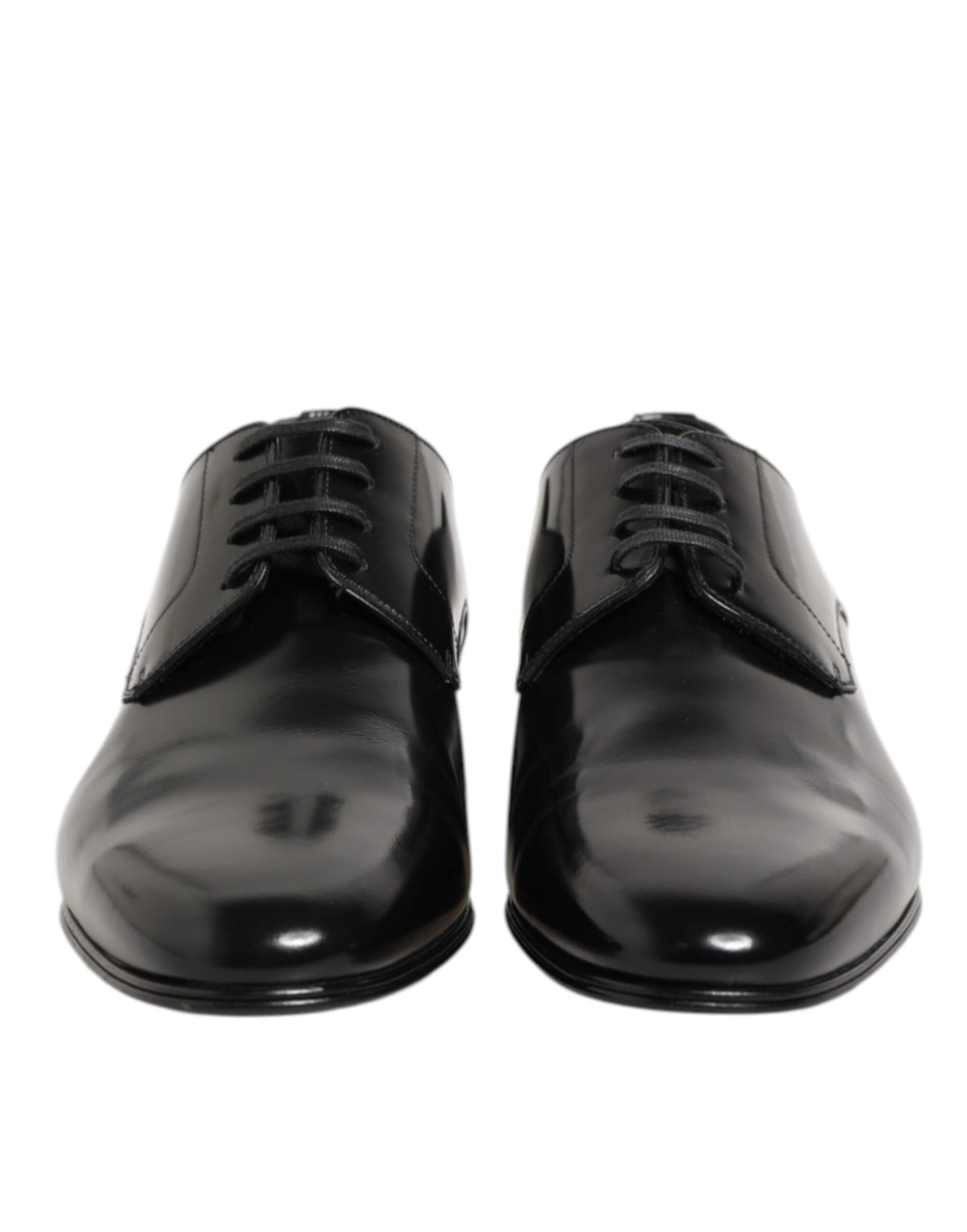 New Dolce & Gabbana Black Calfskin Leather Derby Men Dress Shoes