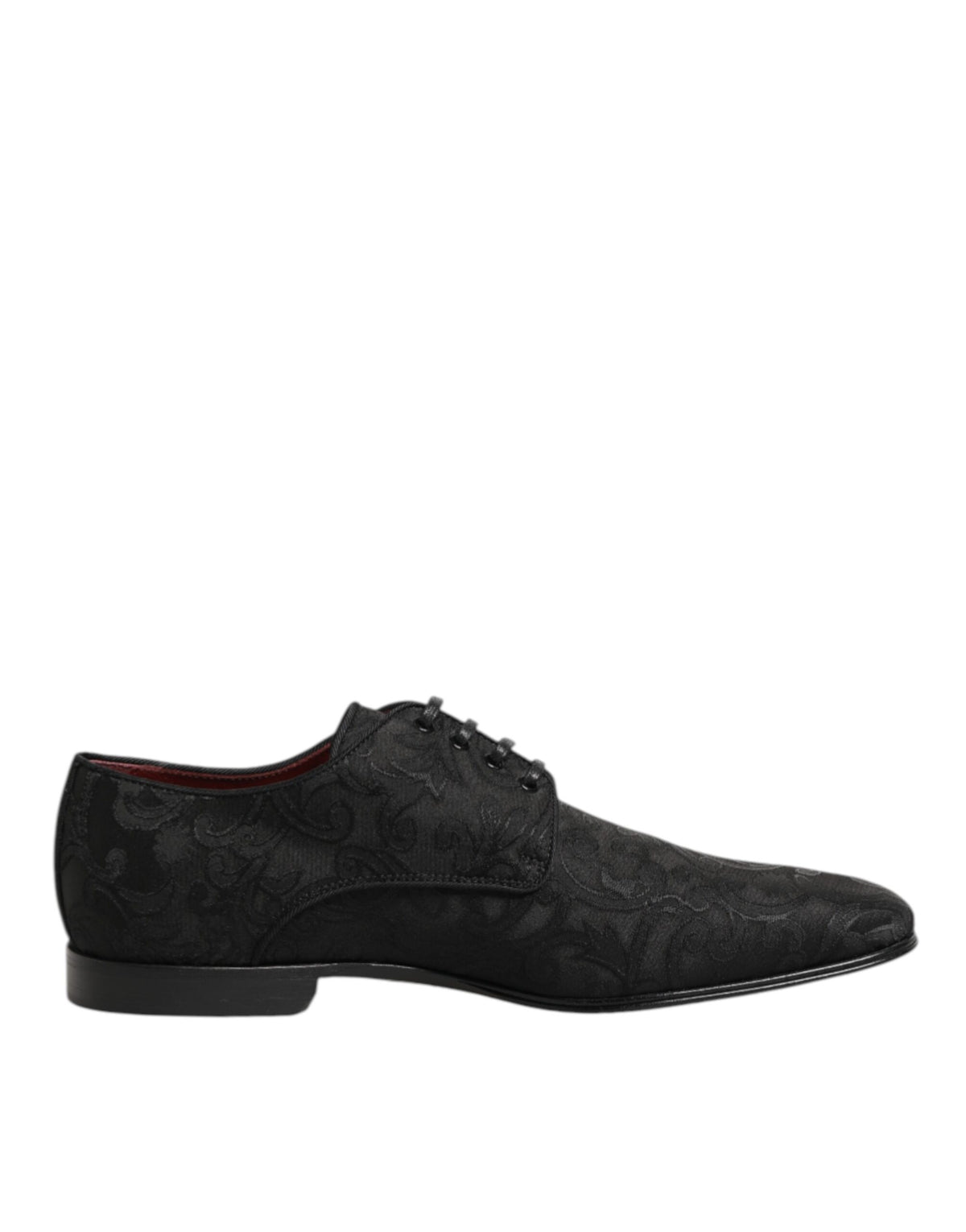 New Dolce & Gabbana Black Brocade Lace Up Derby Men Dress Shoes