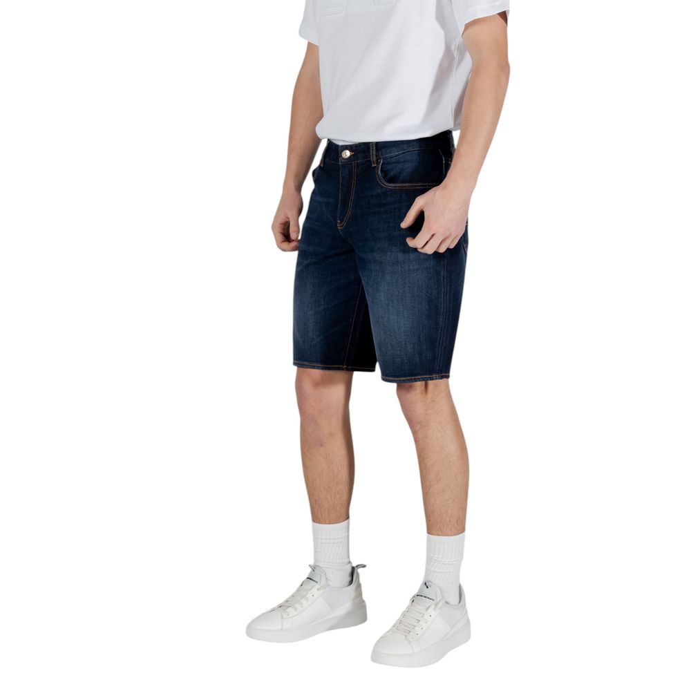 Armani Exchange Blue Cotton Bermuda Shorts