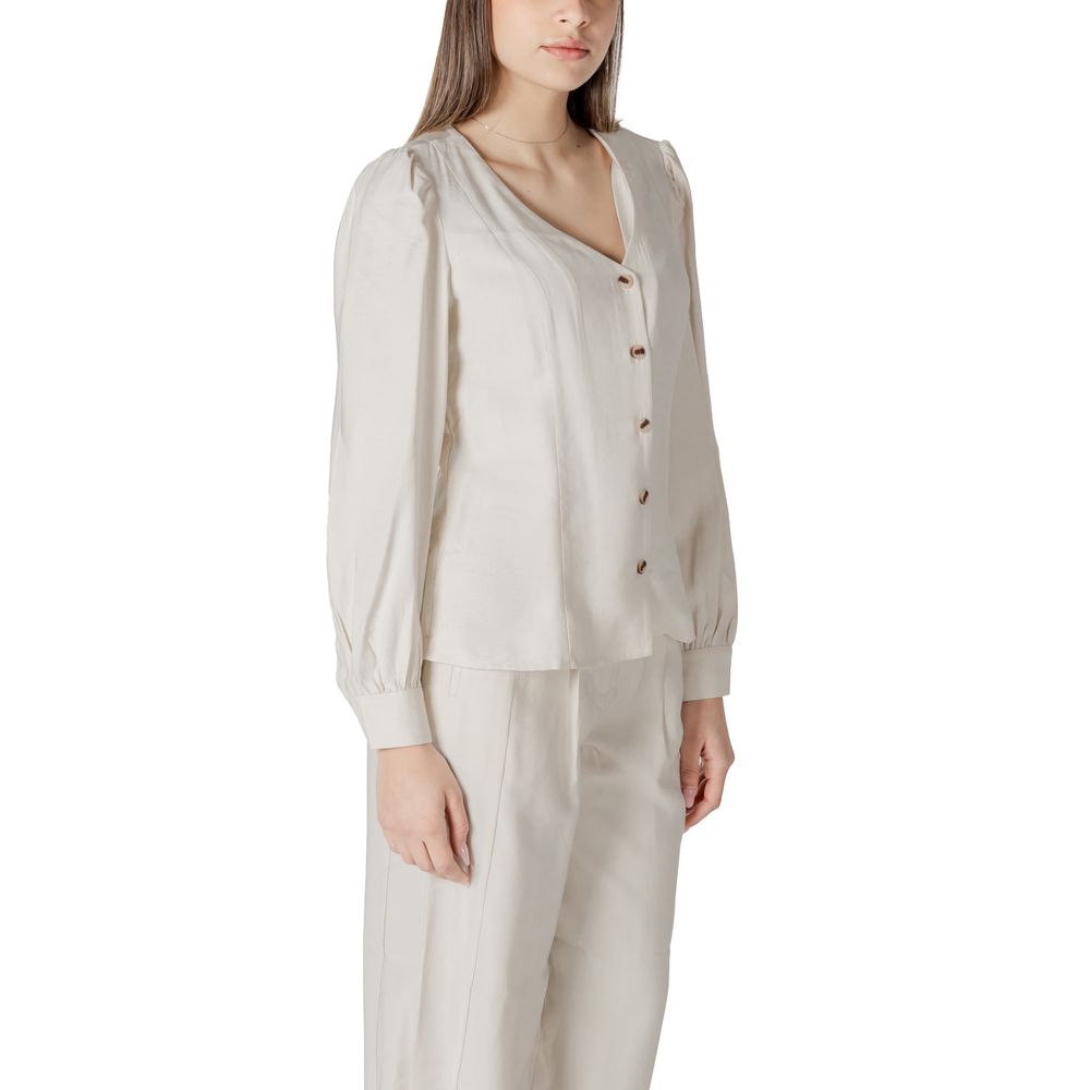 Vila Clothes Beige Viscose Blouse
