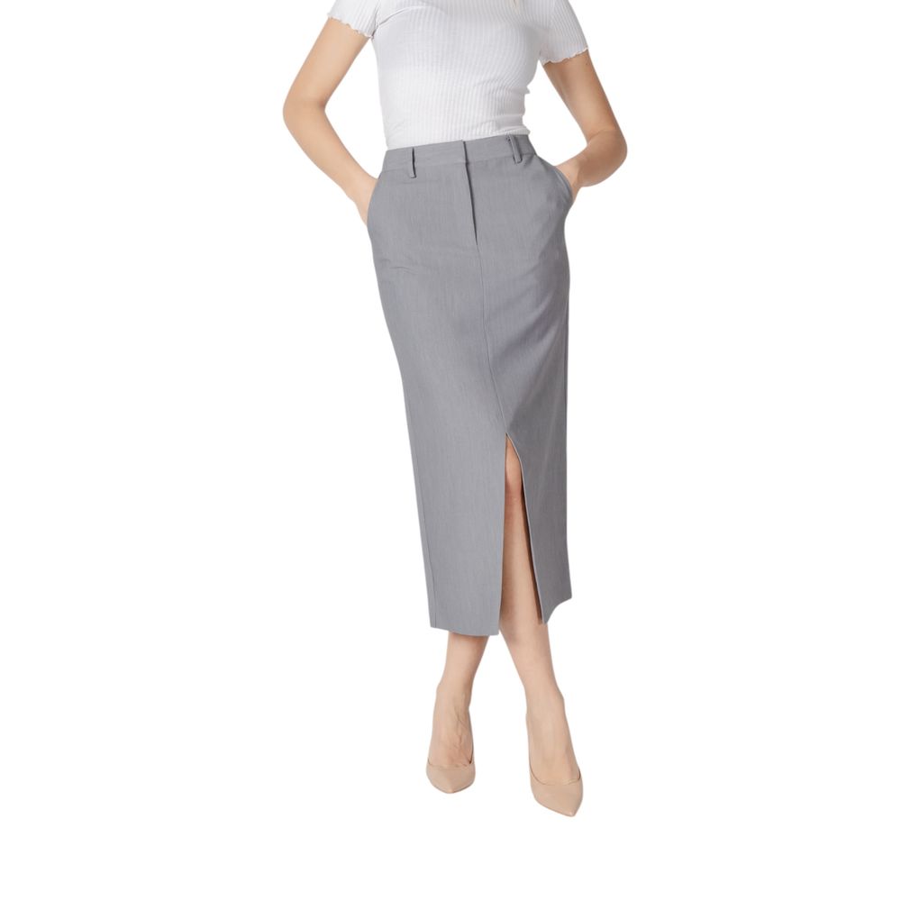 ICHI Gray Long Skirt