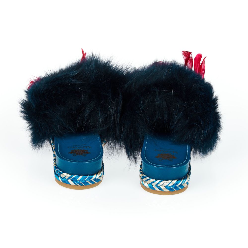 Mr&Mrs Italy Blue Leather Women Sandal