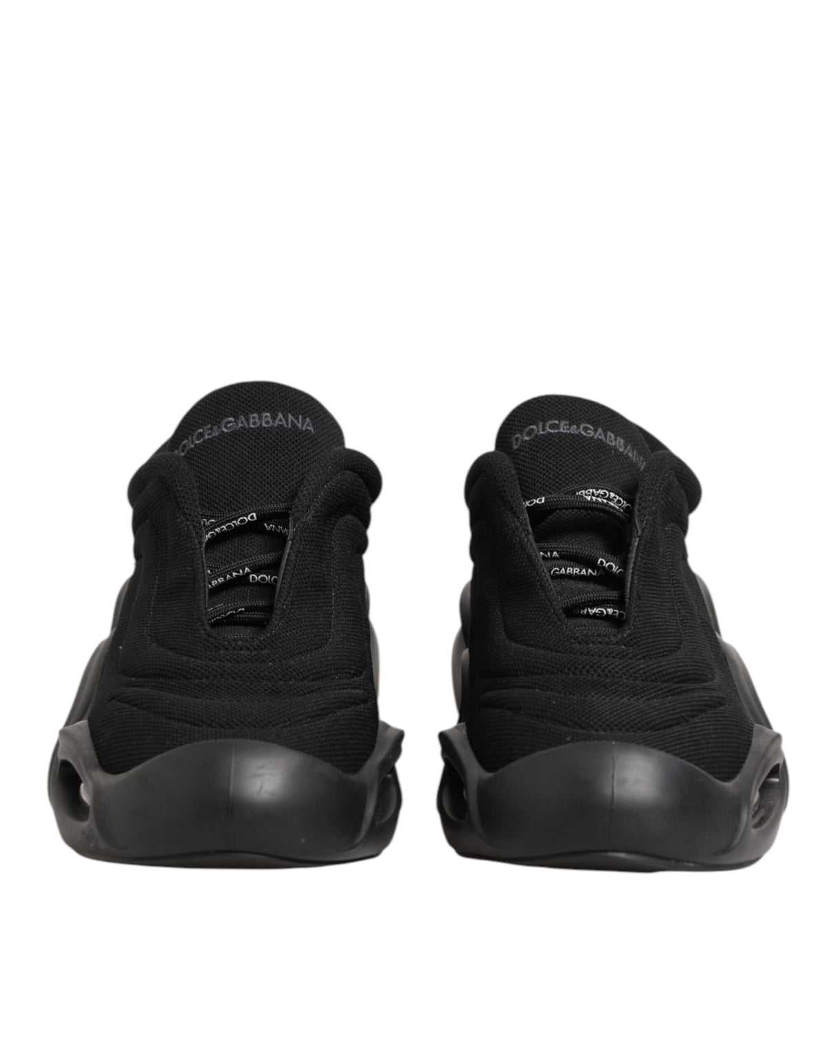 New Dolce & Gabbana Black Lace Up Wave Low Top Men Sneaker Shoes