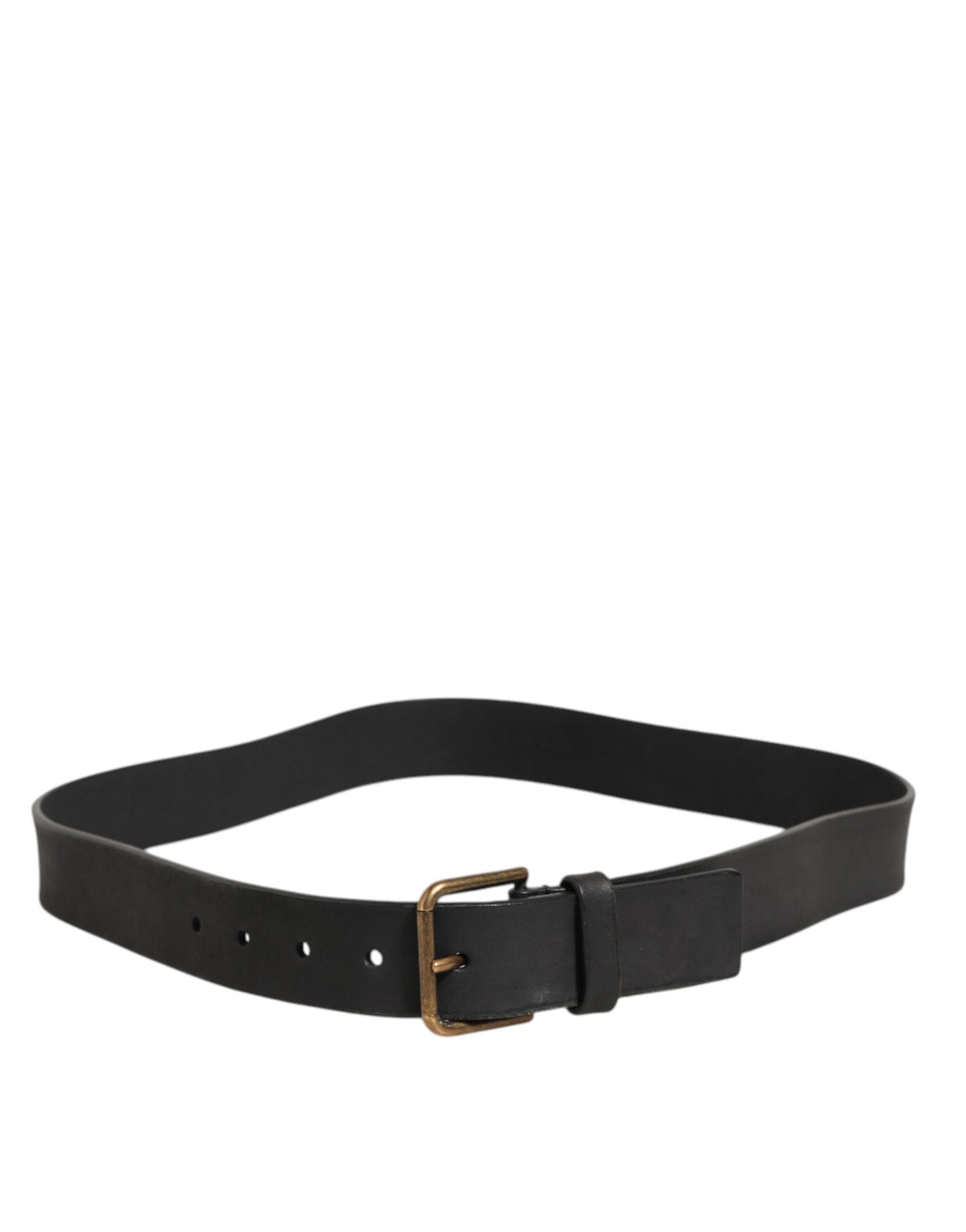 New Dolce & Gabbana Black Leather Metal Buckle Classic Men Belt