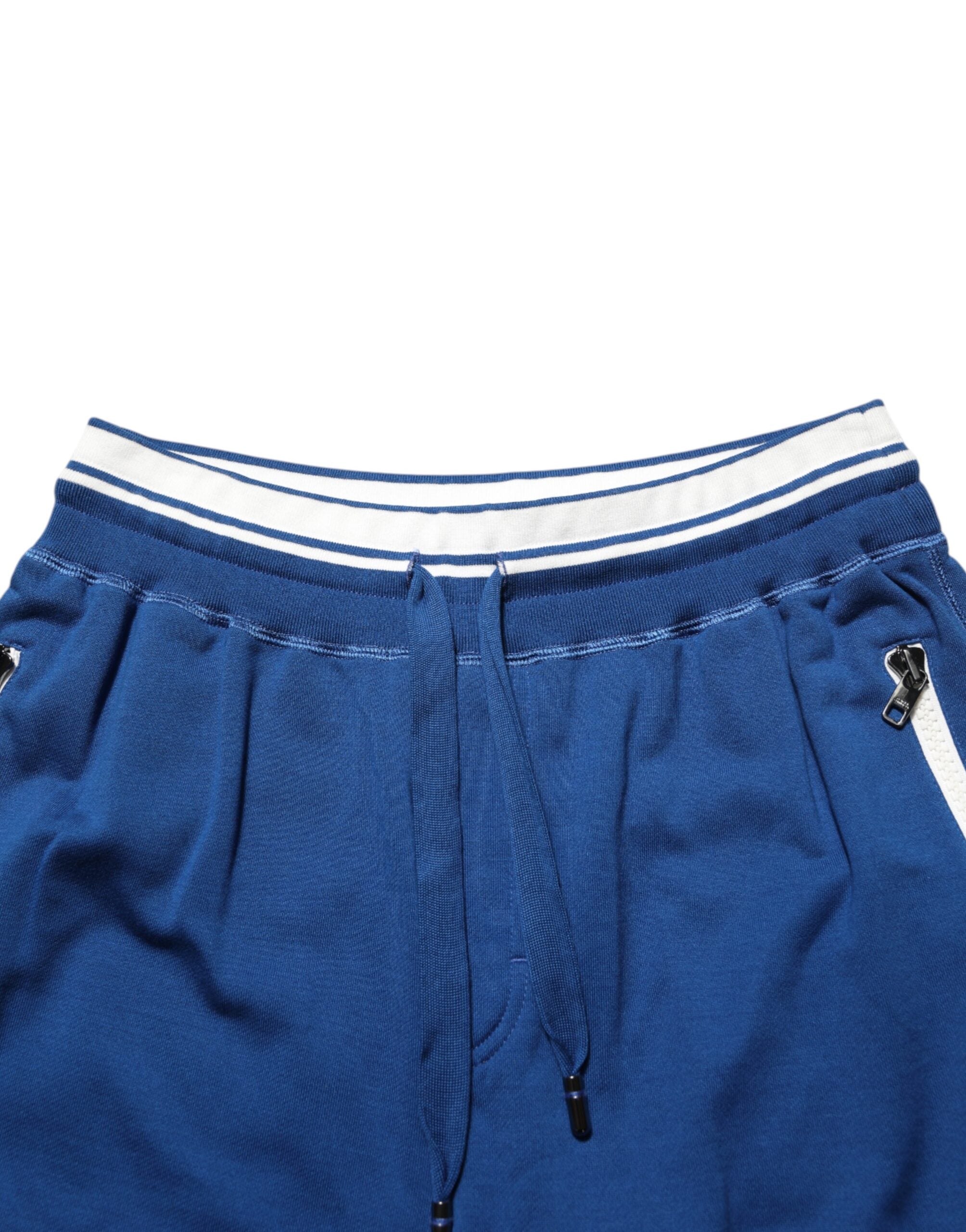 New Dolce & Gabbana Blue Cotton Blend Bermuda Sweatpants Shorts