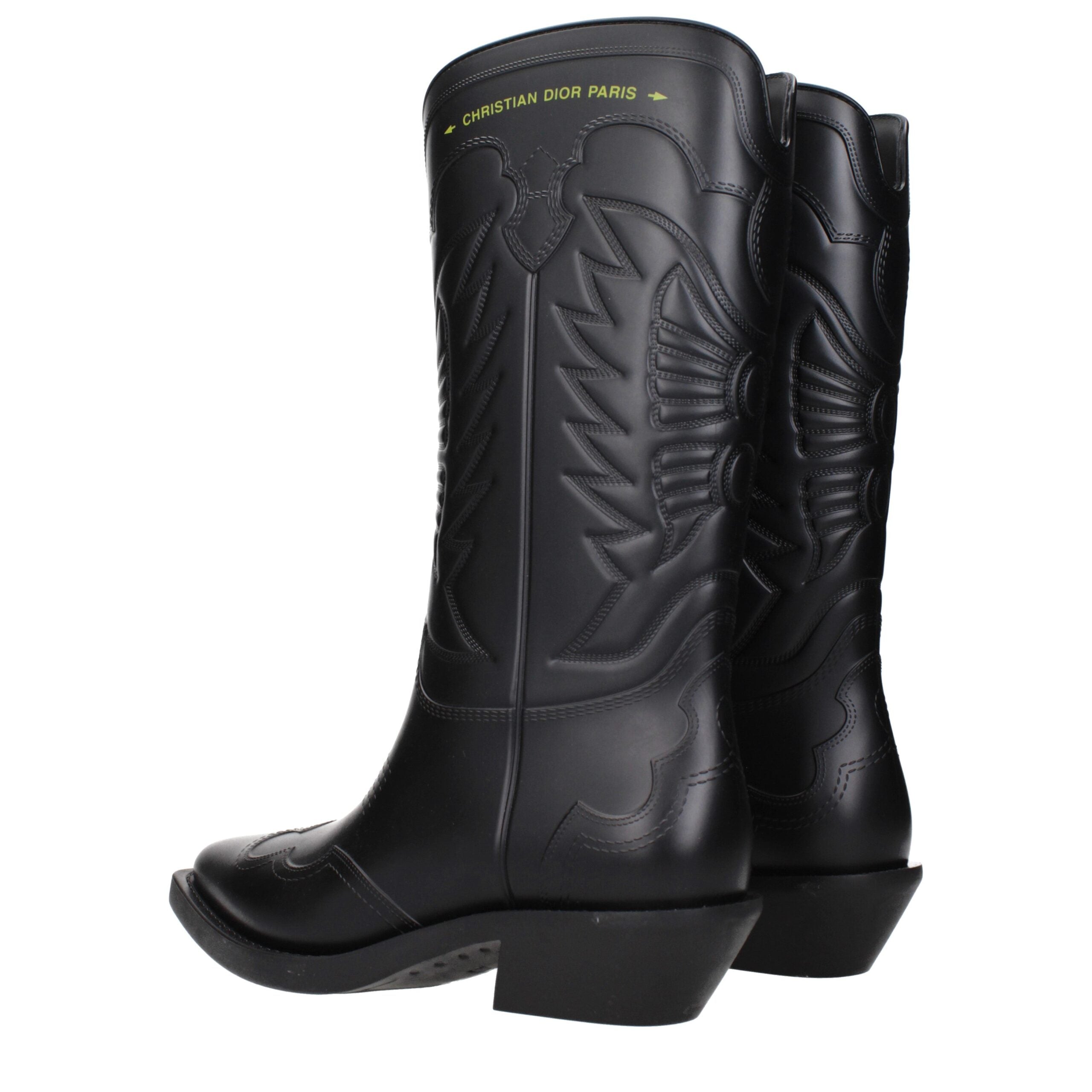 Dior Black Cotton Boots