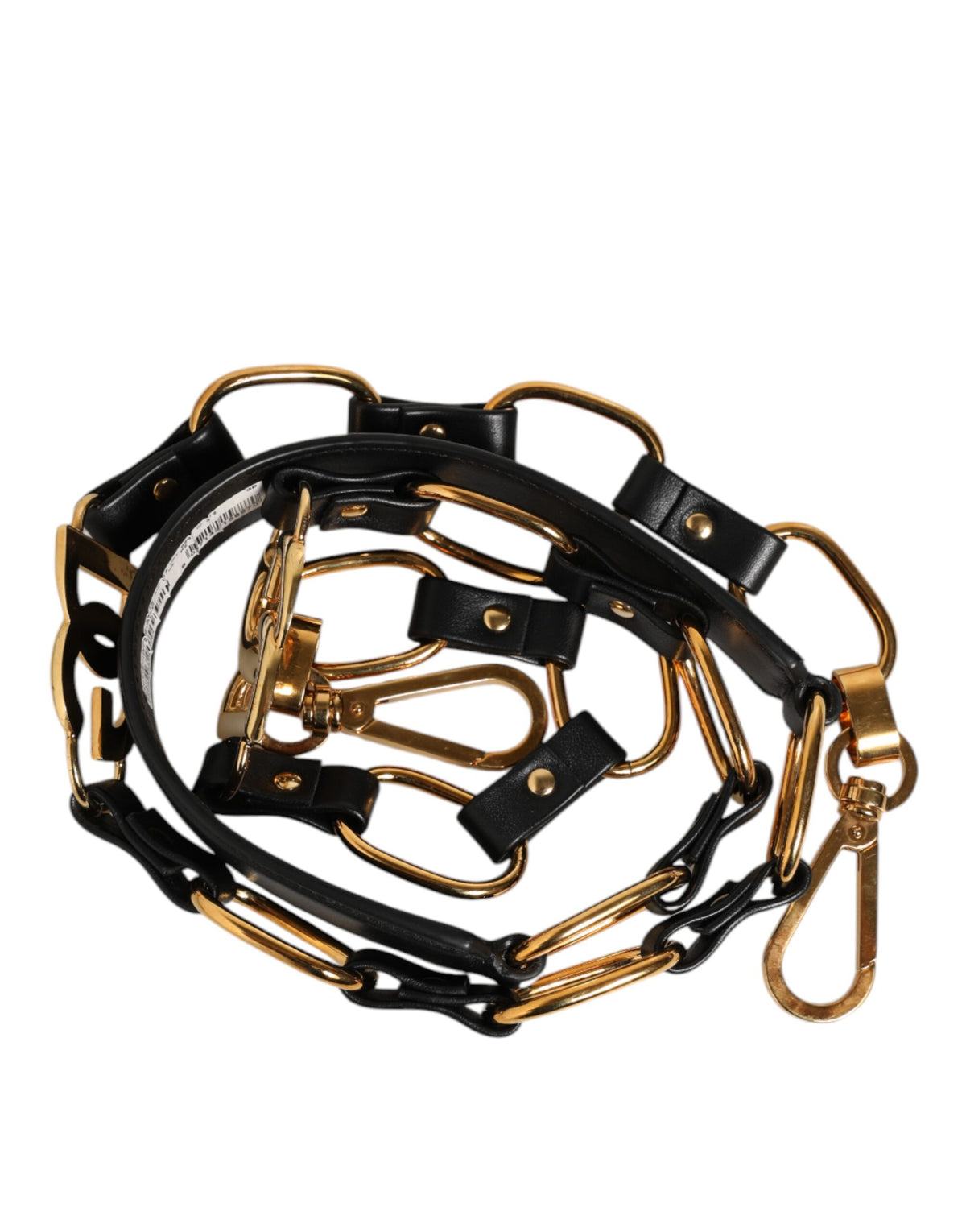 Pre-Owned Dolce & Gabbana Black Leather Gold Chain Bag Accessory Shoulder Strap Women's - Very Good