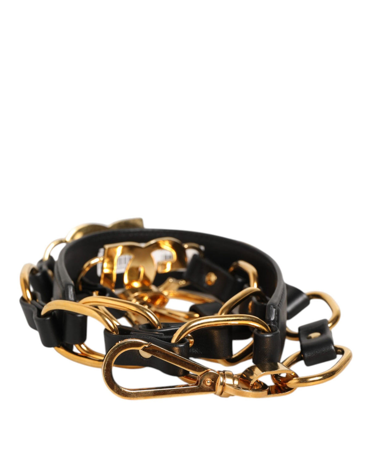 Pre-Owned Dolce & Gabbana Black Leather Gold Chain Bag Accessory Shoulder Strap Women's - Very Good