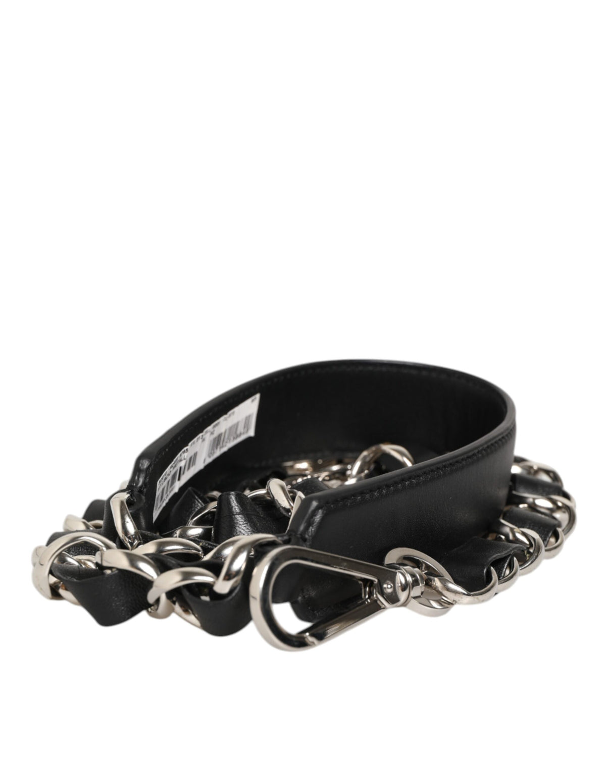 Pre-Owned Dolce & Gabbana Black Leather Silver Chain Bag Accessory Shoulder Strap Women's - Very Good