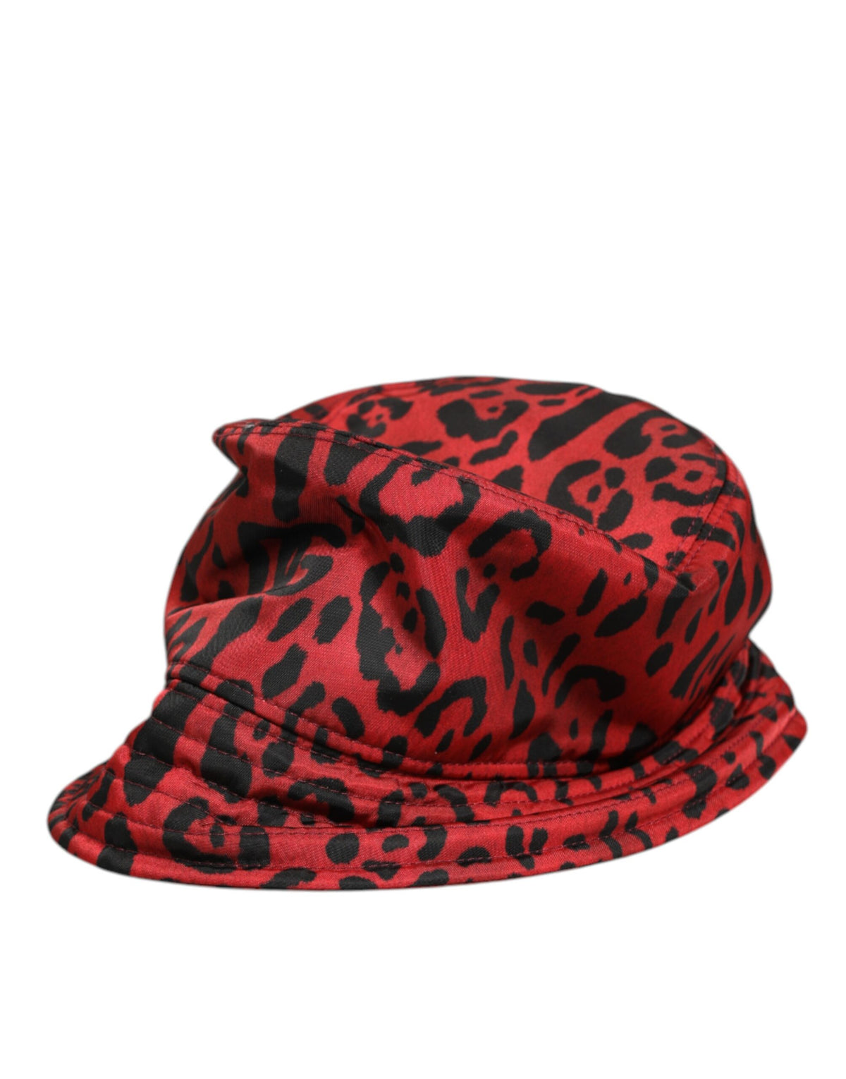 New Dolce & Gabbana Red Black Nylon Leopard Print Bucket Men Cap Hat