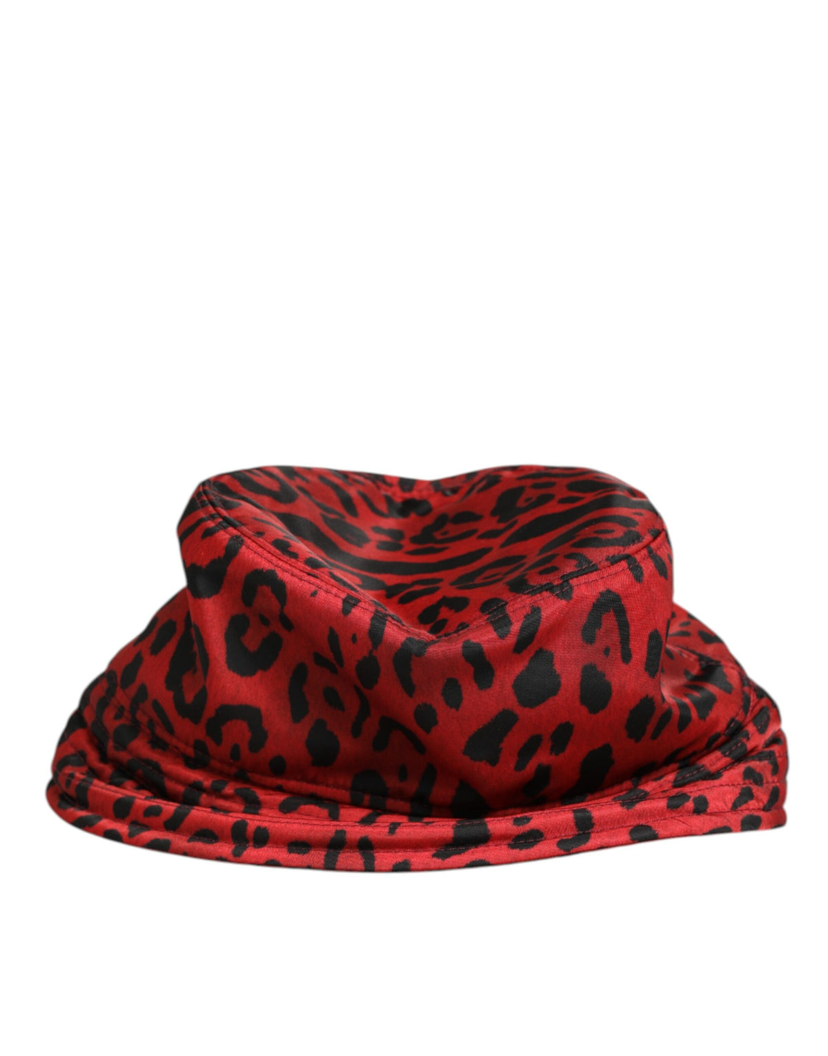 New Dolce & Gabbana Red Black Nylon Leopard Print Bucket Men Cap Hat