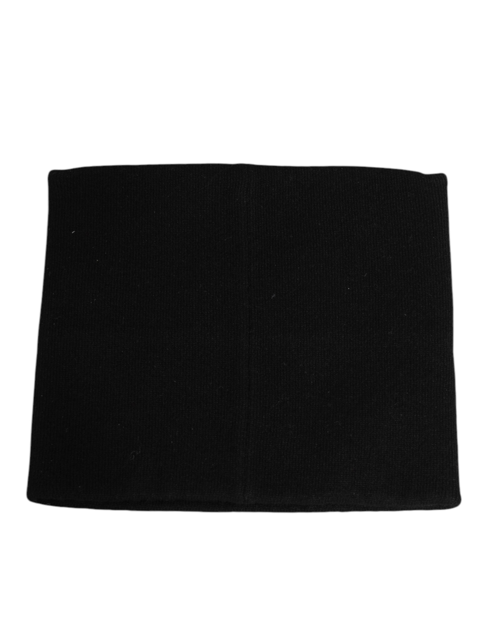 New Dolce & Gabbana Black D&G Logo Cashmere Knitted Men One Size Scarf