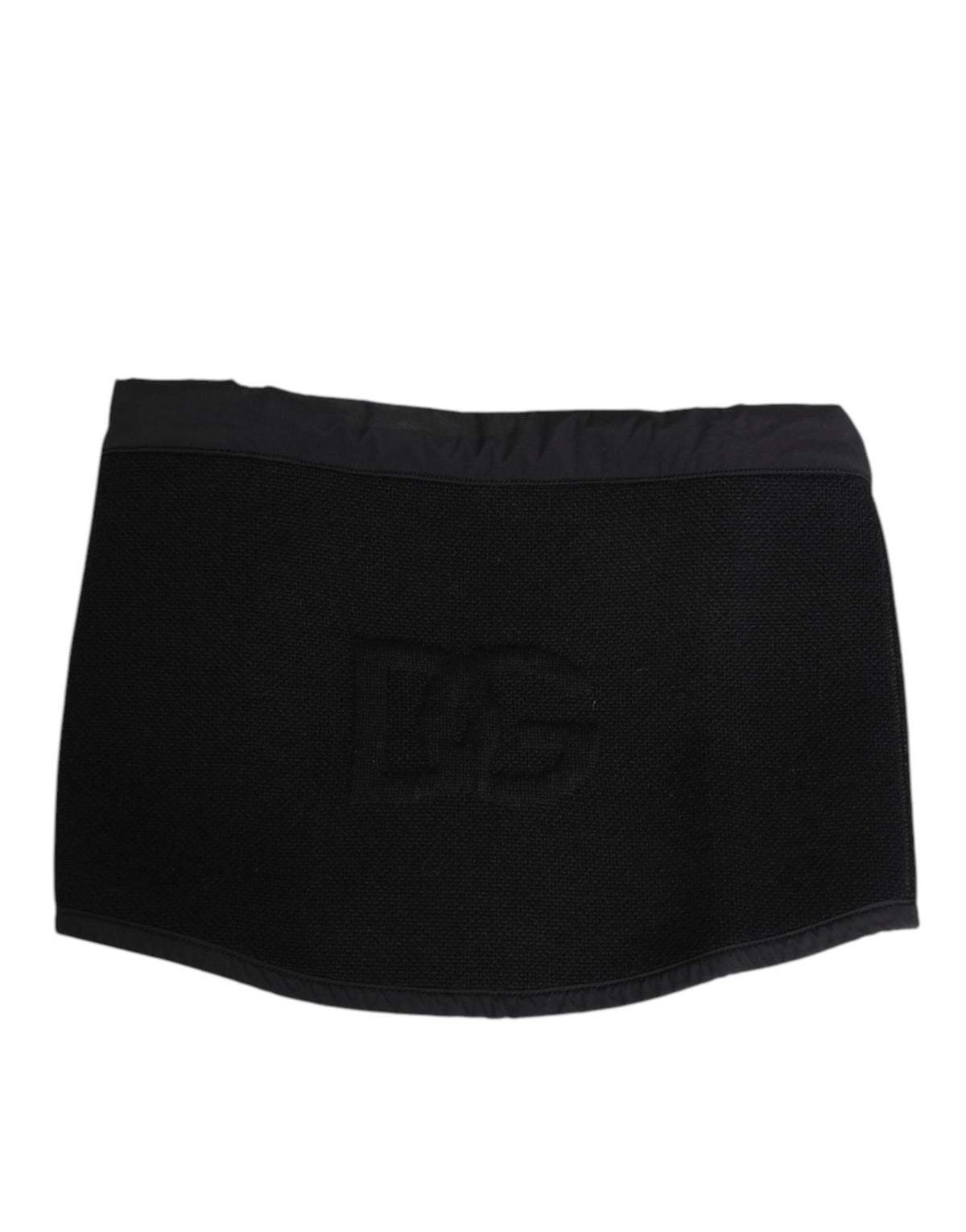 New Dolce & Gabbana Black Lace Stole Knitted DG Logo Men One Size Scarf