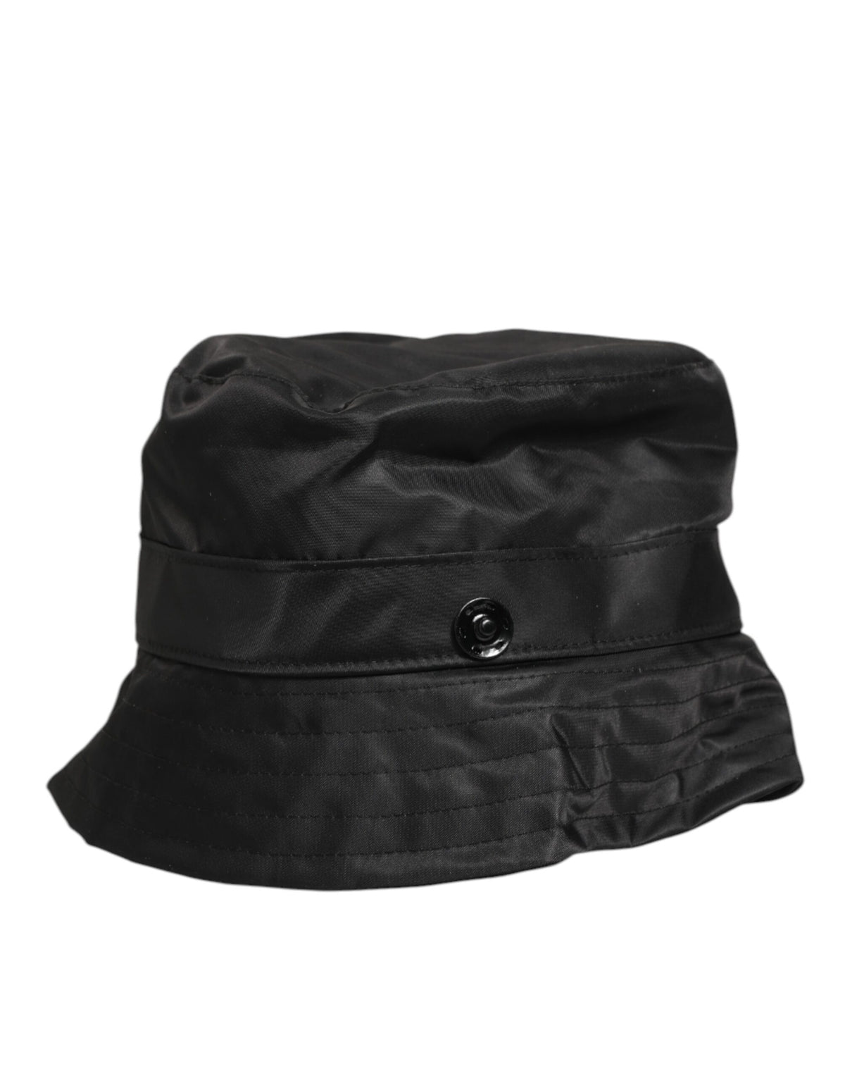 New Dolce & Gabbana Black PVC Wide Brim Men Bucket Capello Hat