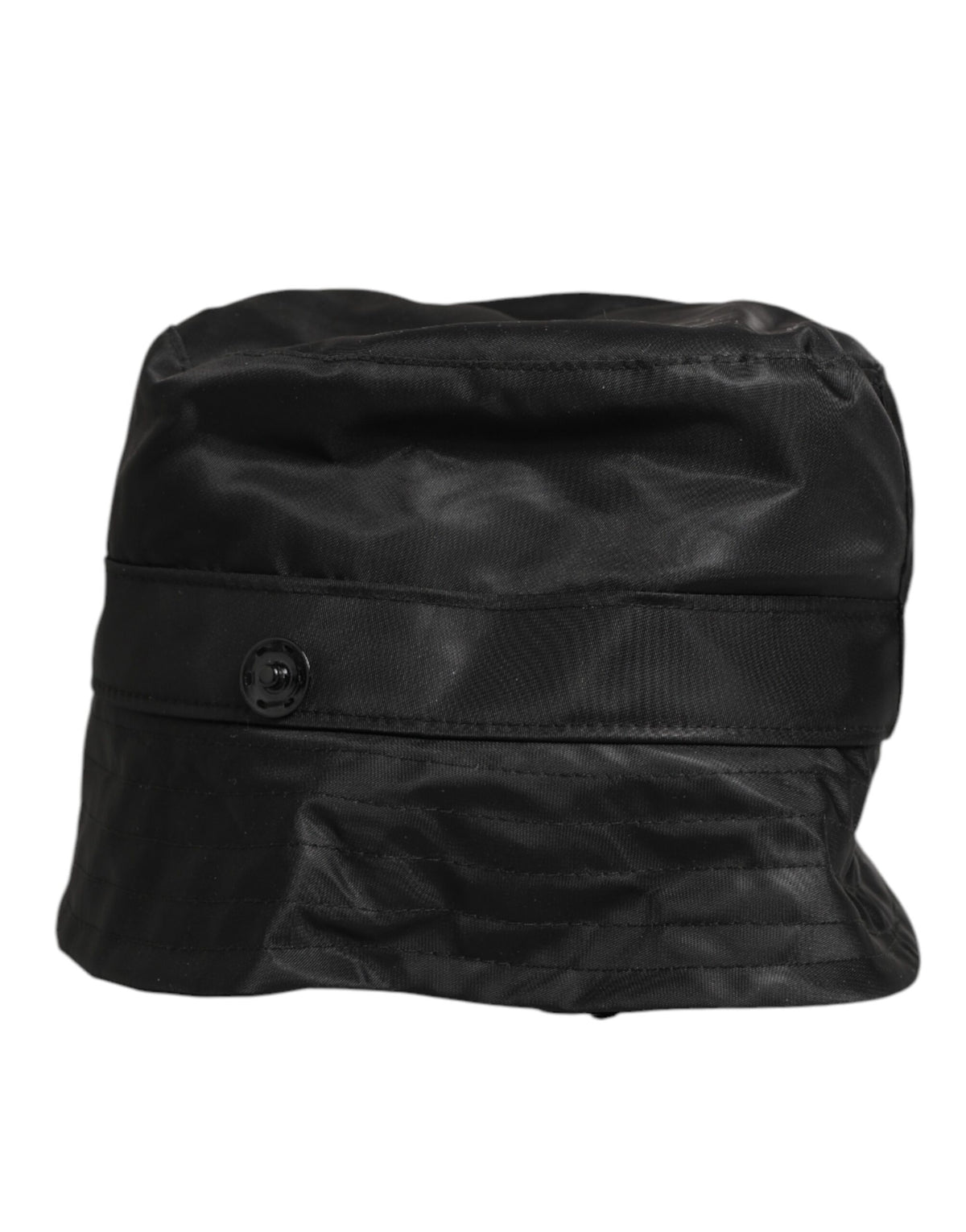 New Dolce & Gabbana Black PVC Wide Brim Men Bucket Capello Hat