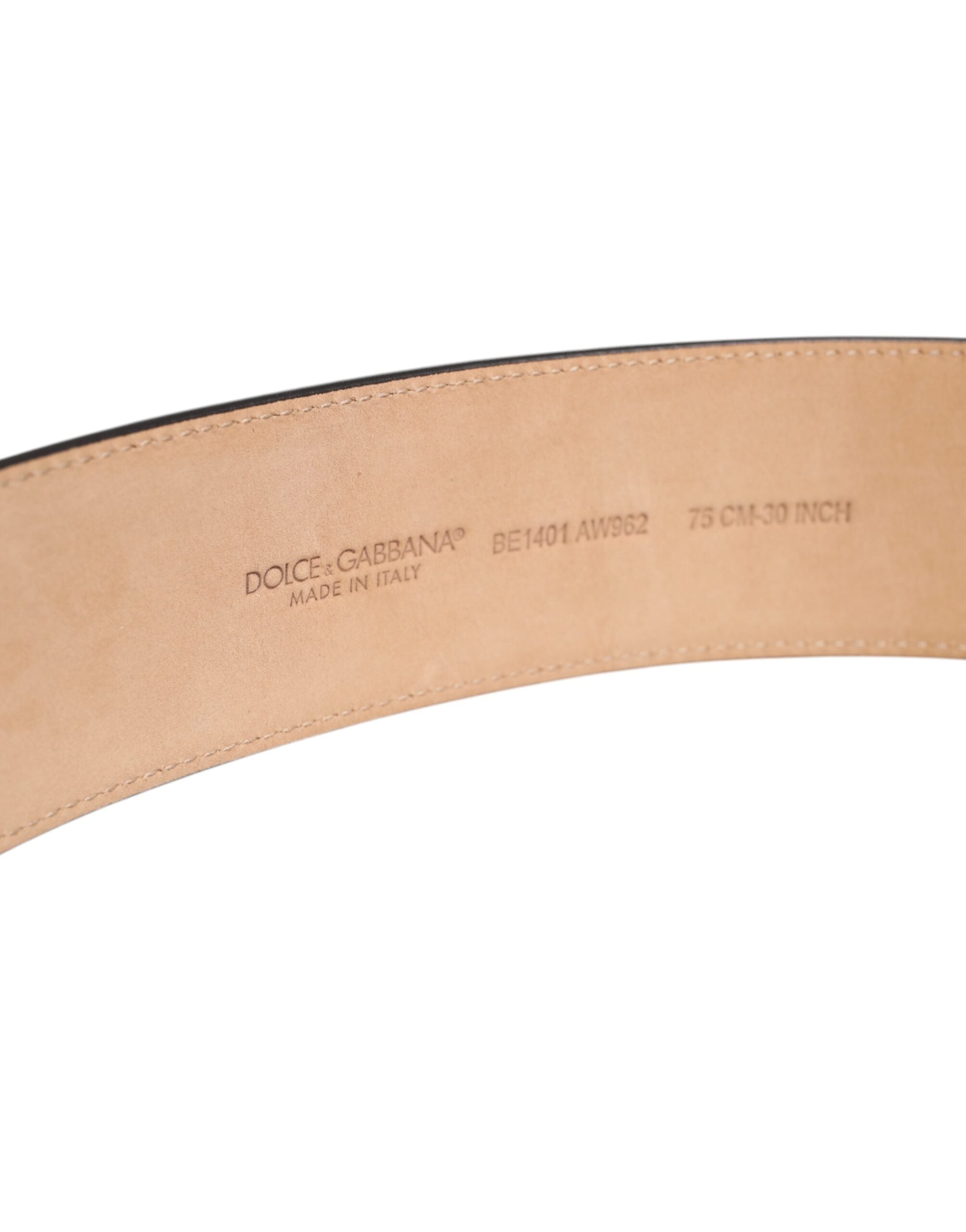 New Dolce & Gabbana Brown Leather Classic Metal Oval Buckle Belt