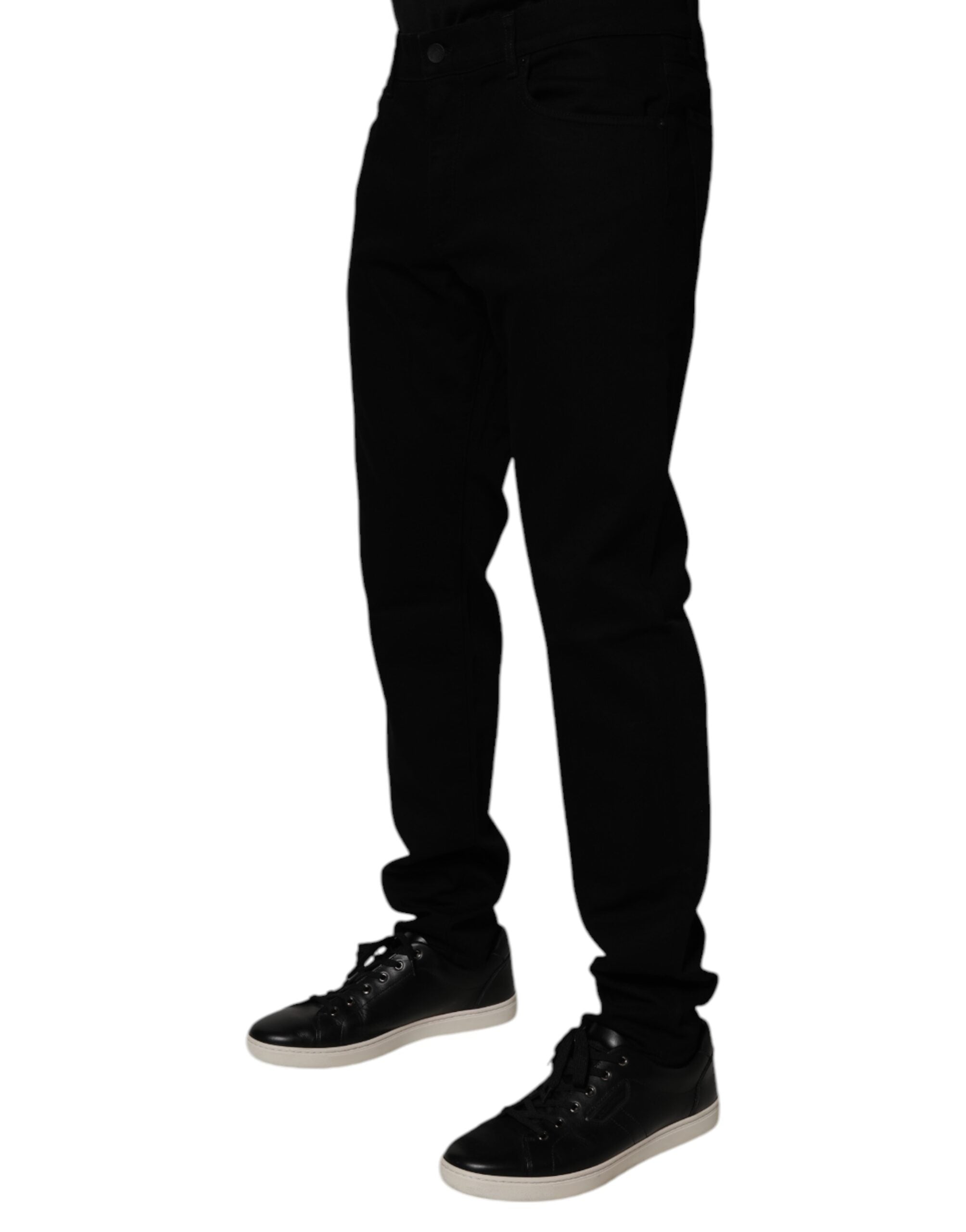 Pre-Owned Dolce & Gabbana Black Cotton Stretch Skinny Men Denim Jeans